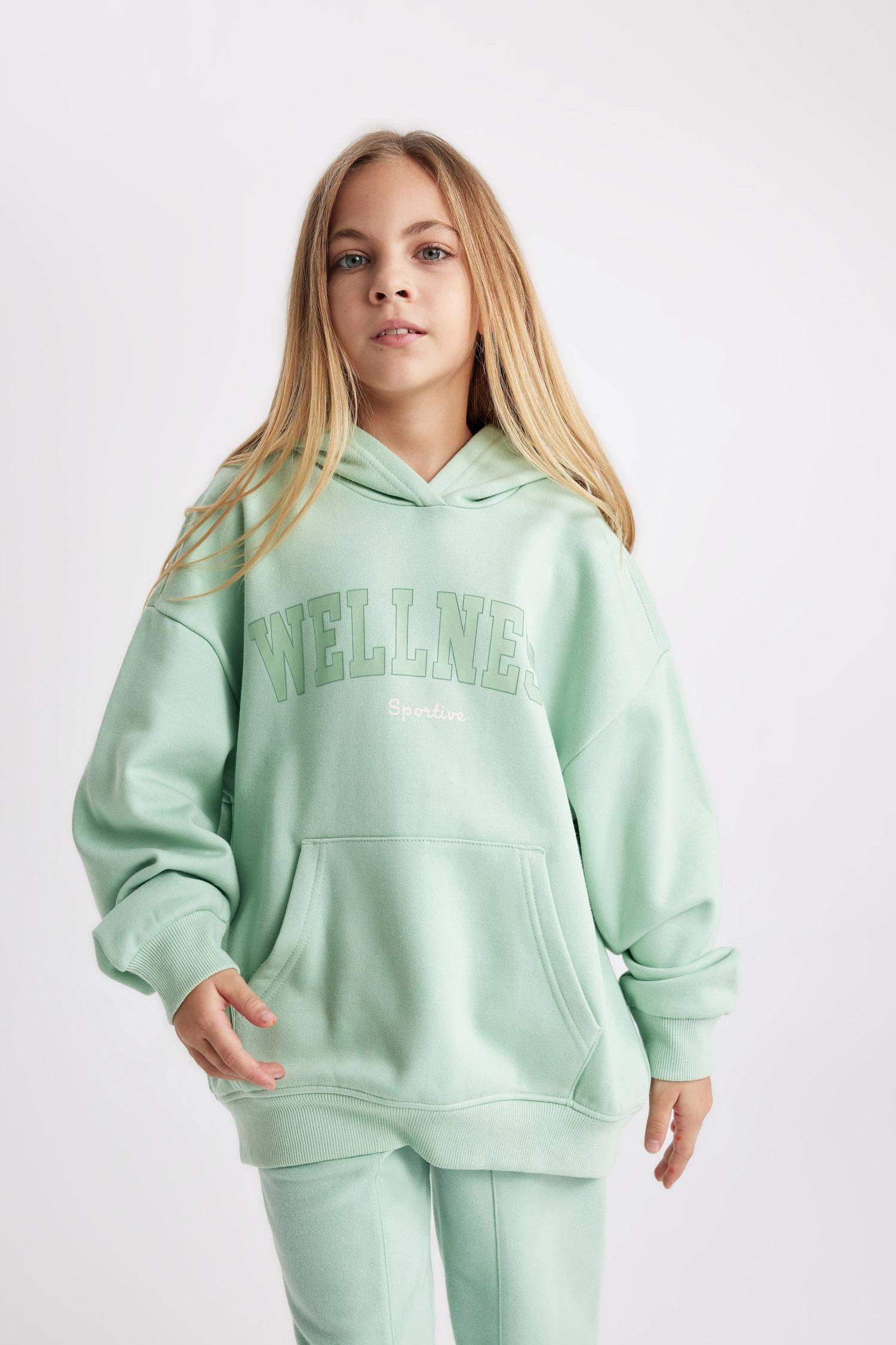 Girl Oversize Fit Hooded Thick Sweatshirt