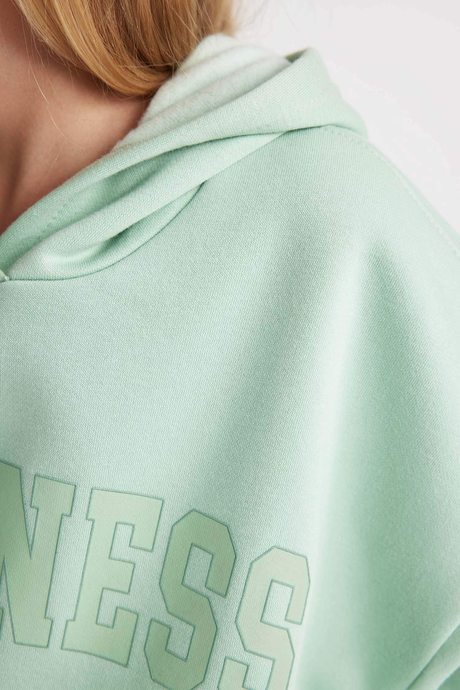 Girl Oversize Fit Hooded Thick Sweatshirt