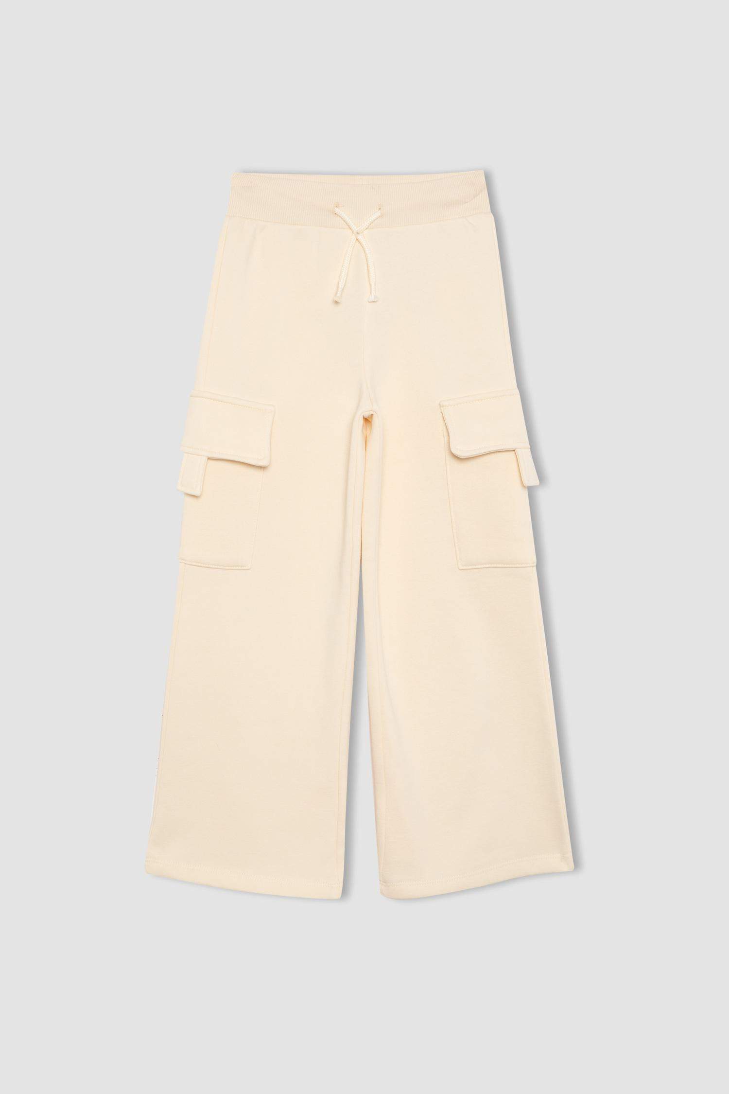 Қыздарға арналған кең аяқты мақтадан жасалған спорттық шалбар