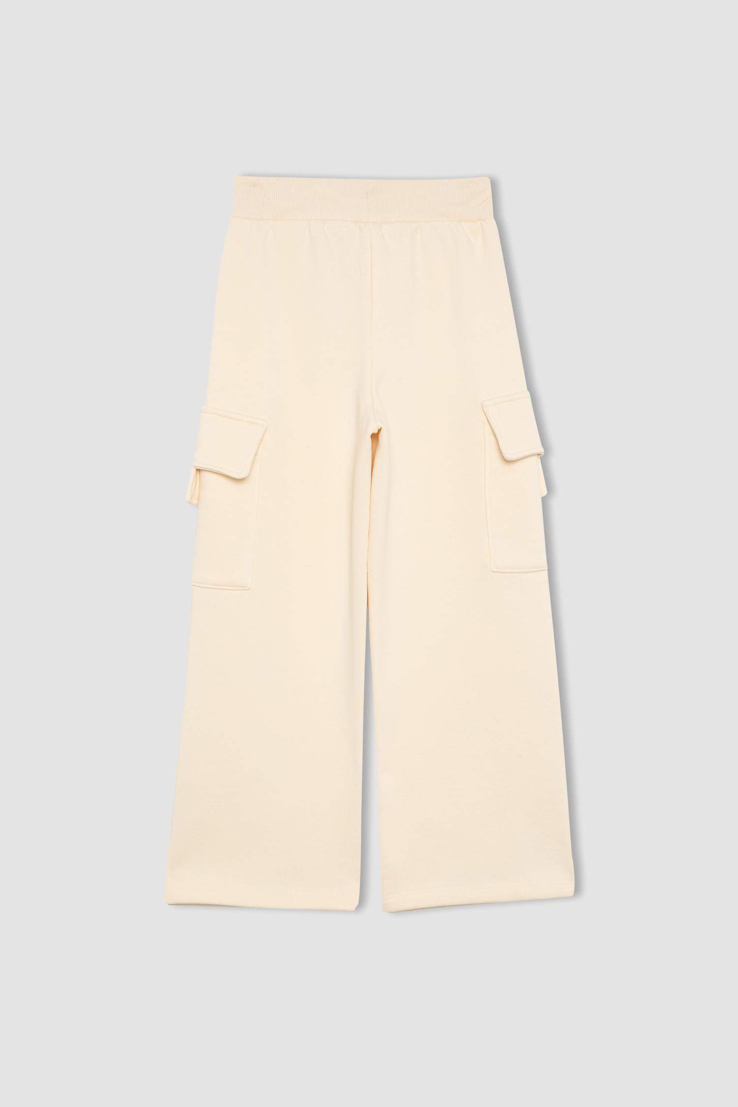 Қыздарға арналған кең аяқты мақтадан жасалған спорттық шалбар