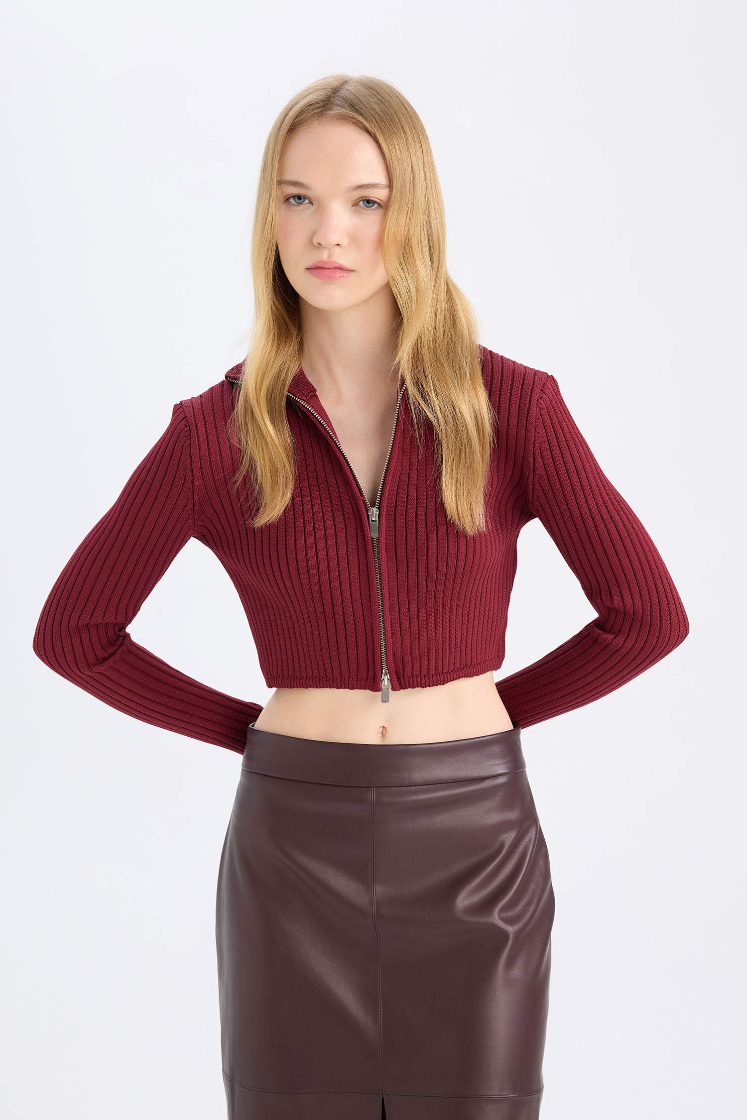 Coool Yarım Balıkçı Yaka Fermuarlı Triko Hırka