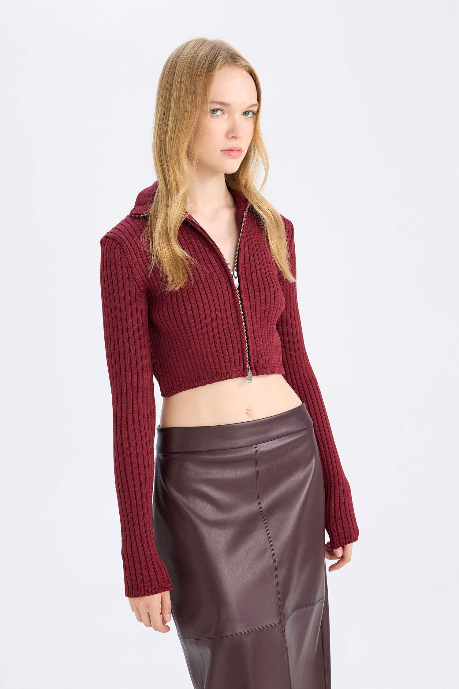 Coool Yarım Balıkçı Yaka Fermuarlı Triko Hırka