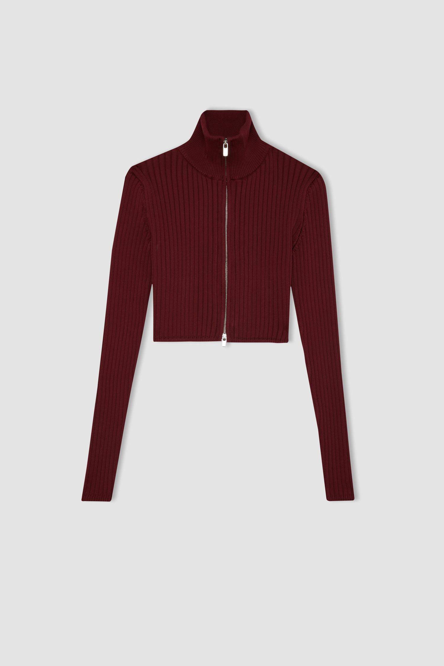 Coool Yarım Balıkçı Yaka Fermuarlı Triko Hırka