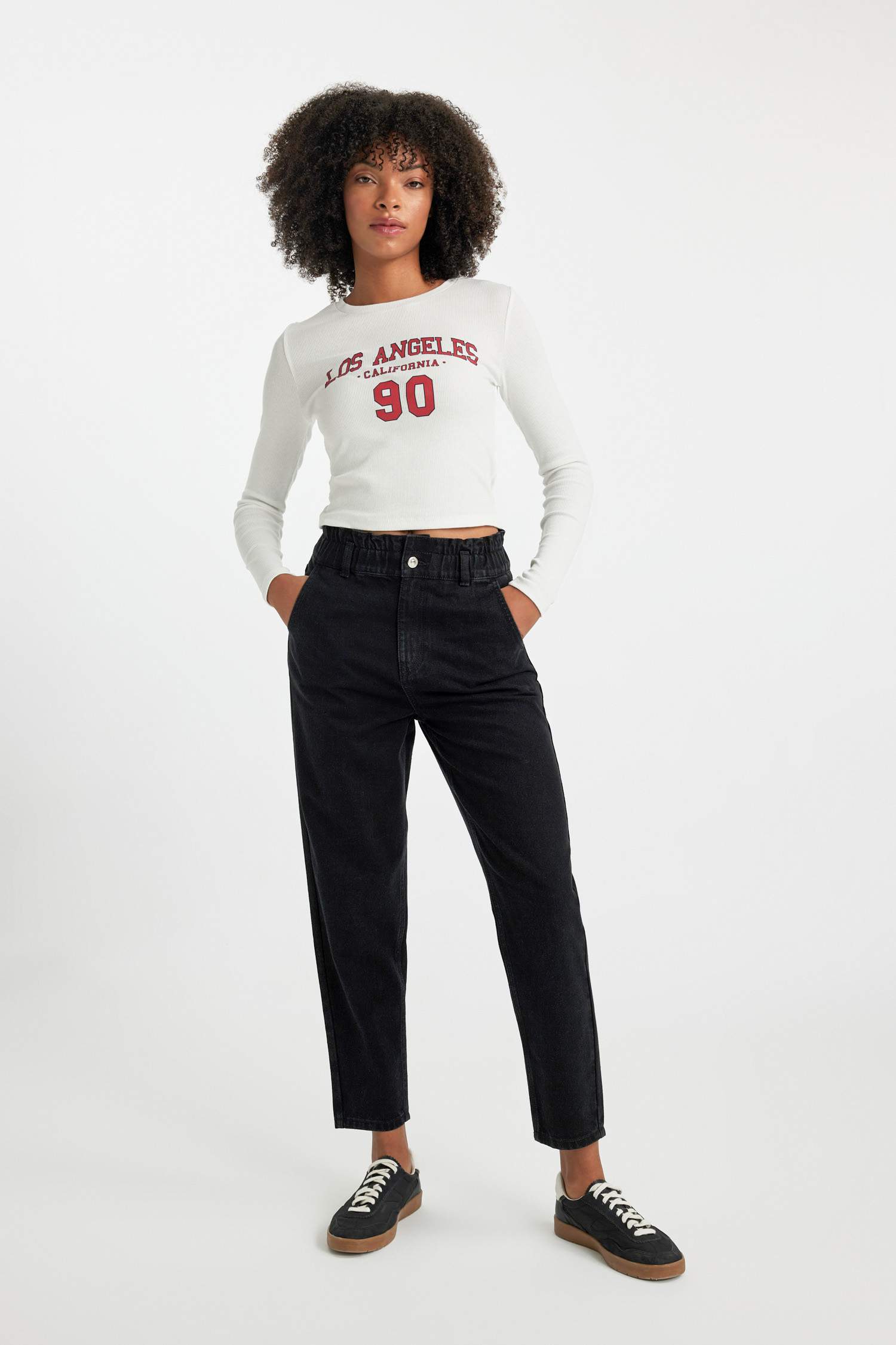 تي شيرت كم طويل سليم فيت برقبة مستديرة