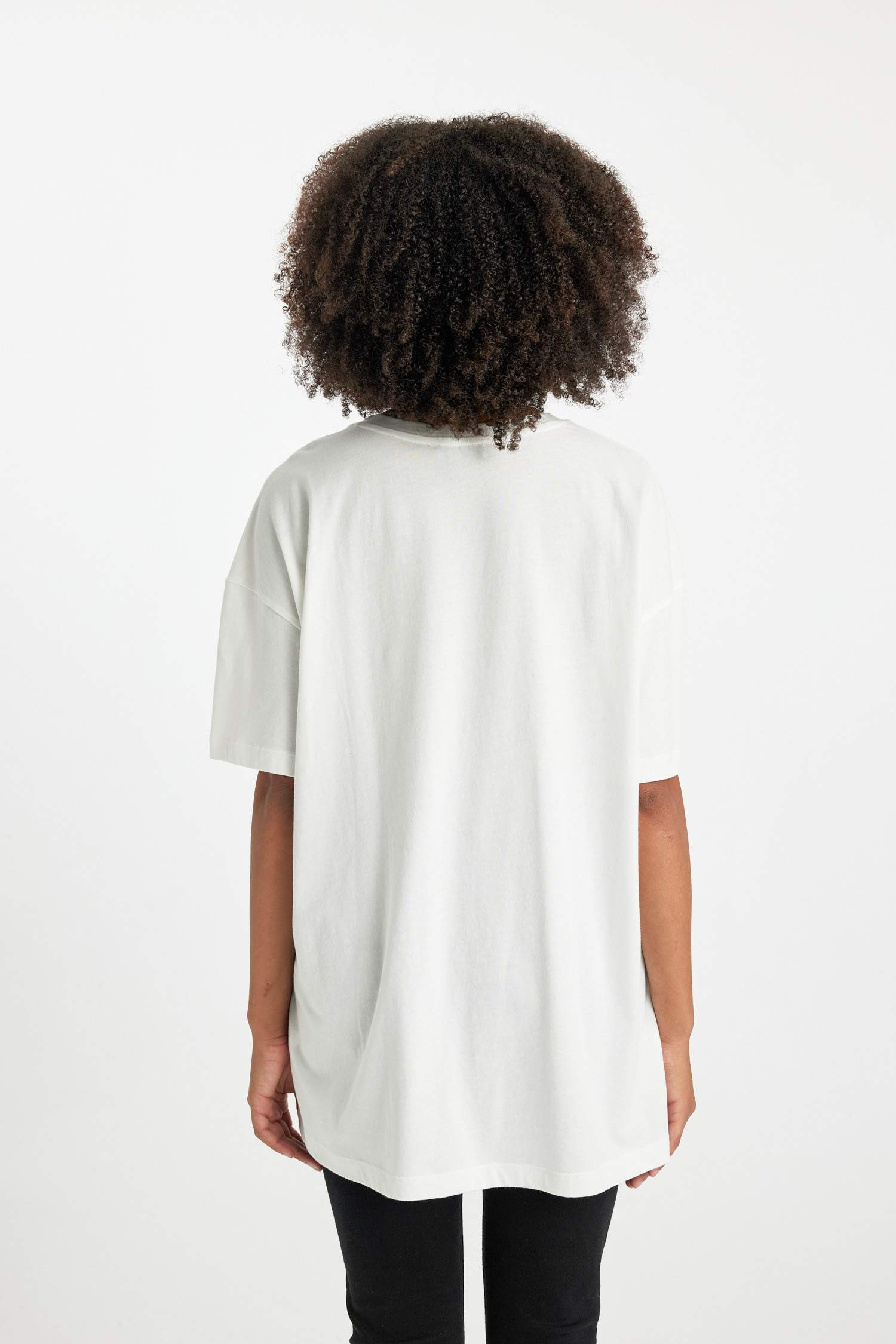 Oversize Fit I Love Me Baskılı Kısa Kollu Tişört