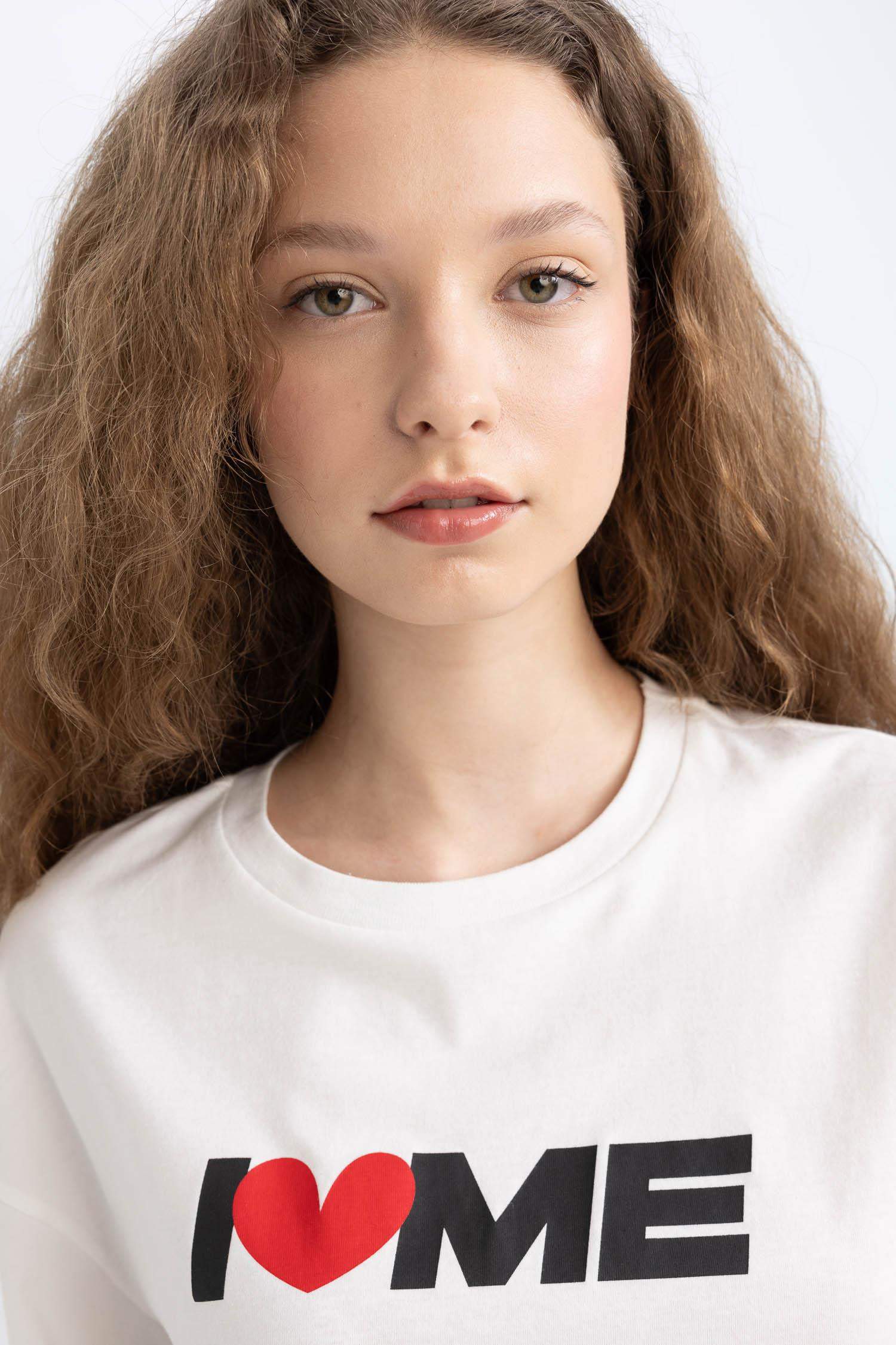 T-Shirt Oversize À Manches Courtes Col Ras Du Cou