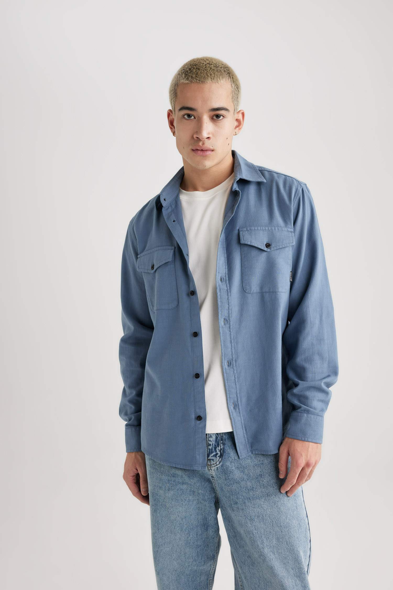 قميص ردن طويل قطن قصة عادية