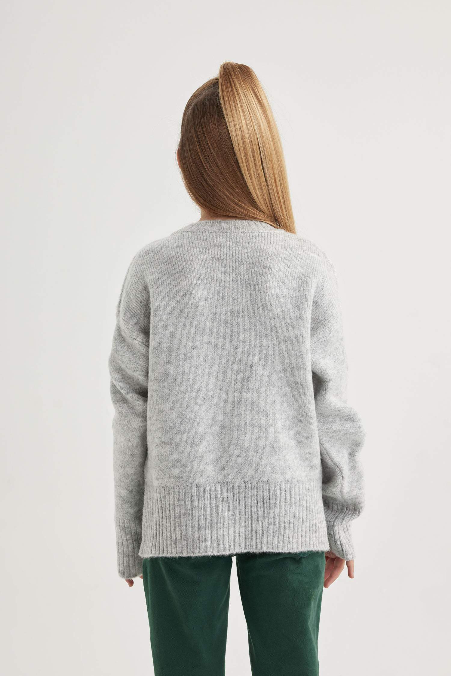 Kız Çocuk Yılbaşı Temalı Bisiklet Yaka Triko Kazak