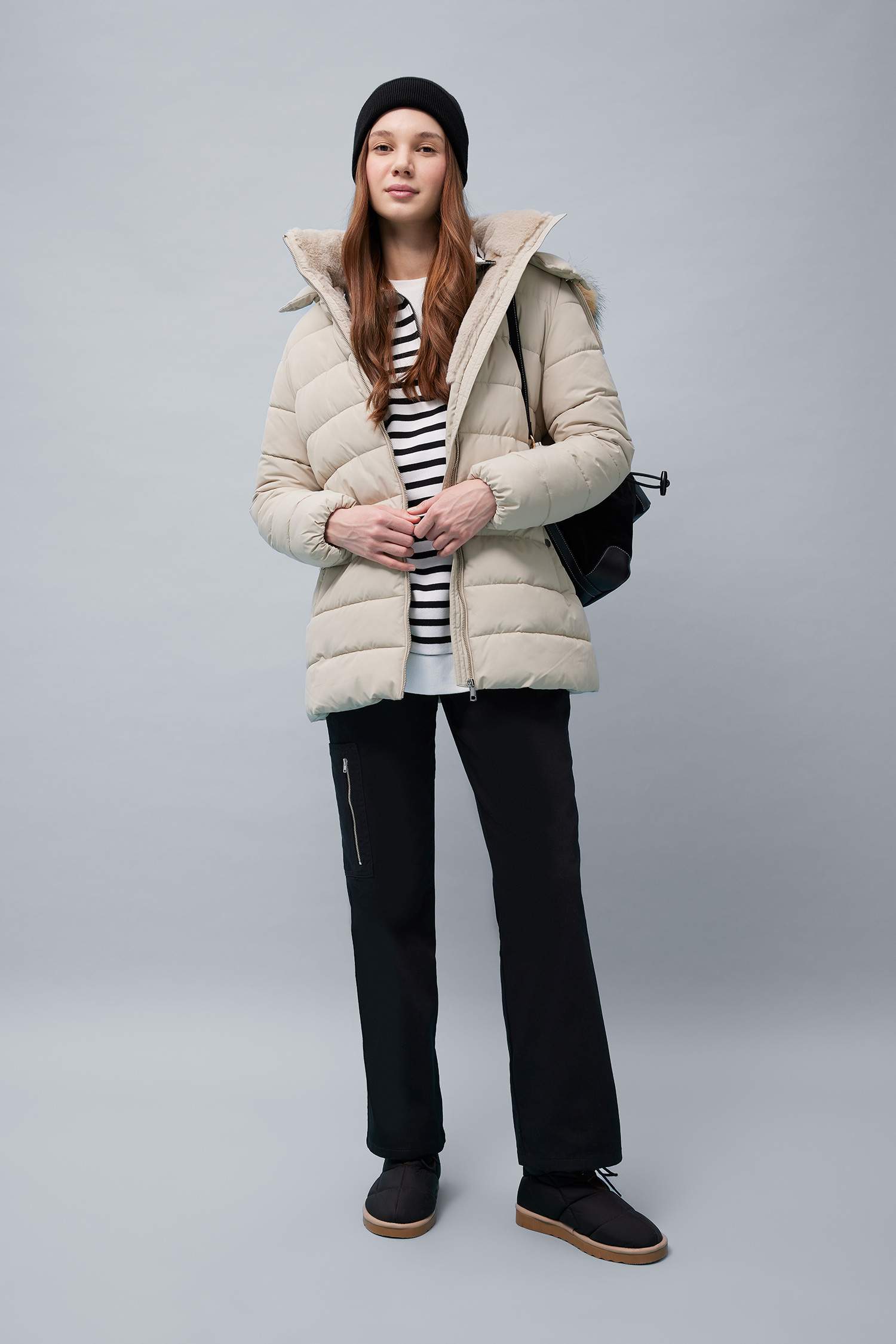 Wide Leg Gabardine Trousers