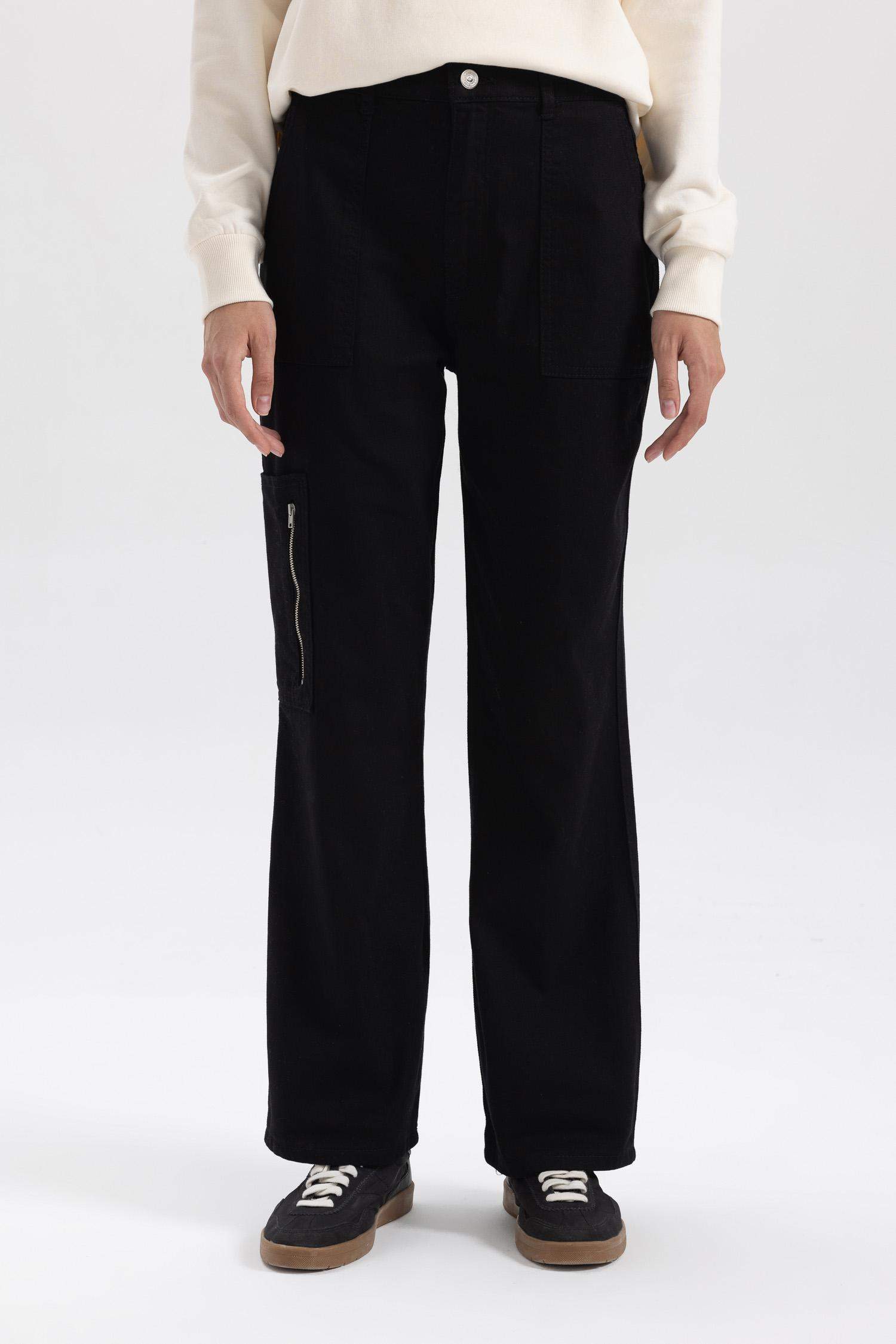 Wide Leg Gabardine Trousers