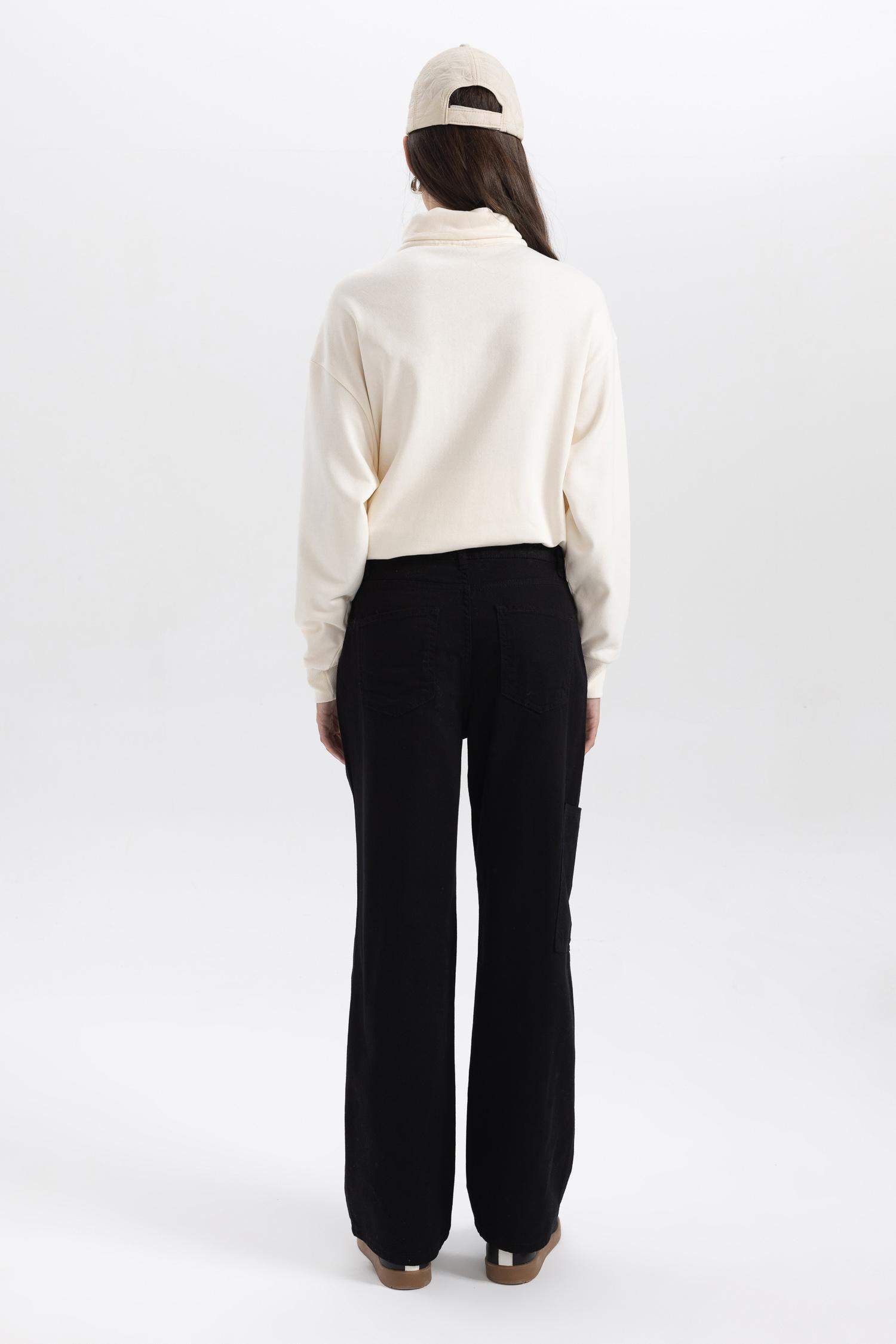 Wide Leg Gabardine Trousers