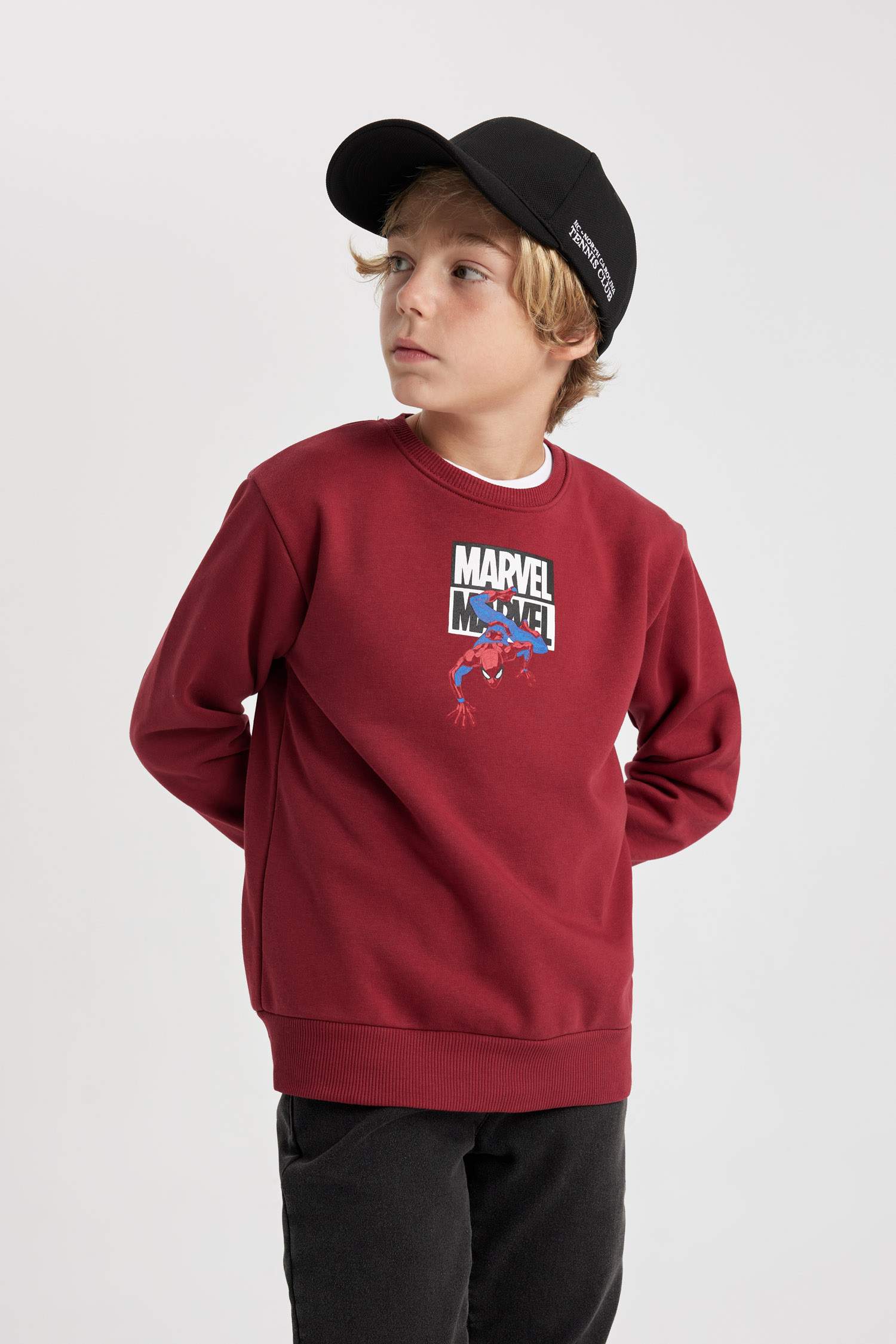 Erkek Çocuk Marvel Spiderman Bisiklet Yaka Kalın Sweatshirt