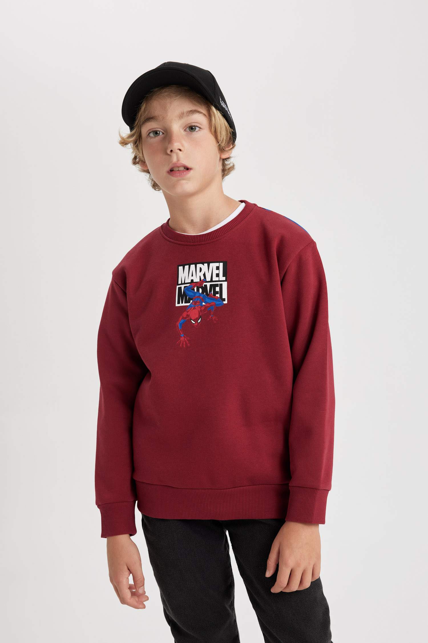 Erkek Çocuk Marvel Spiderman Bisiklet Yaka Kalın Sweatshirt
