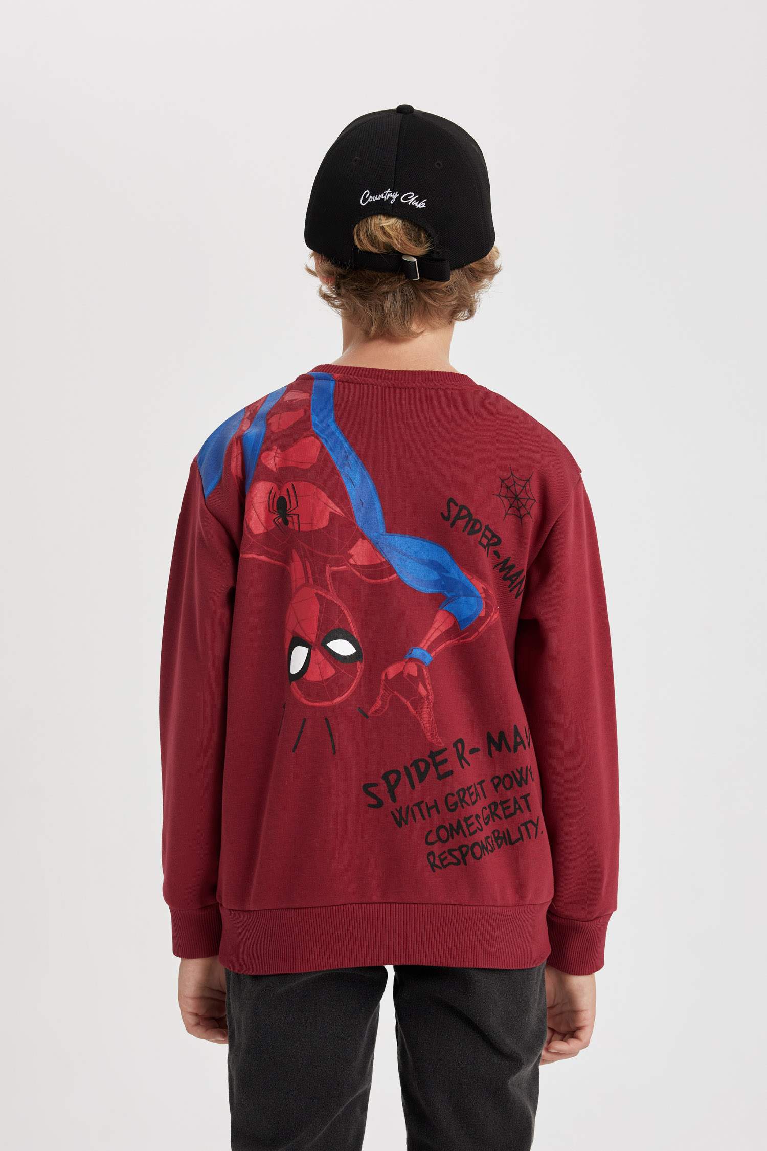 Erkek Çocuk Marvel Spiderman Bisiklet Yaka Kalın Sweatshirt