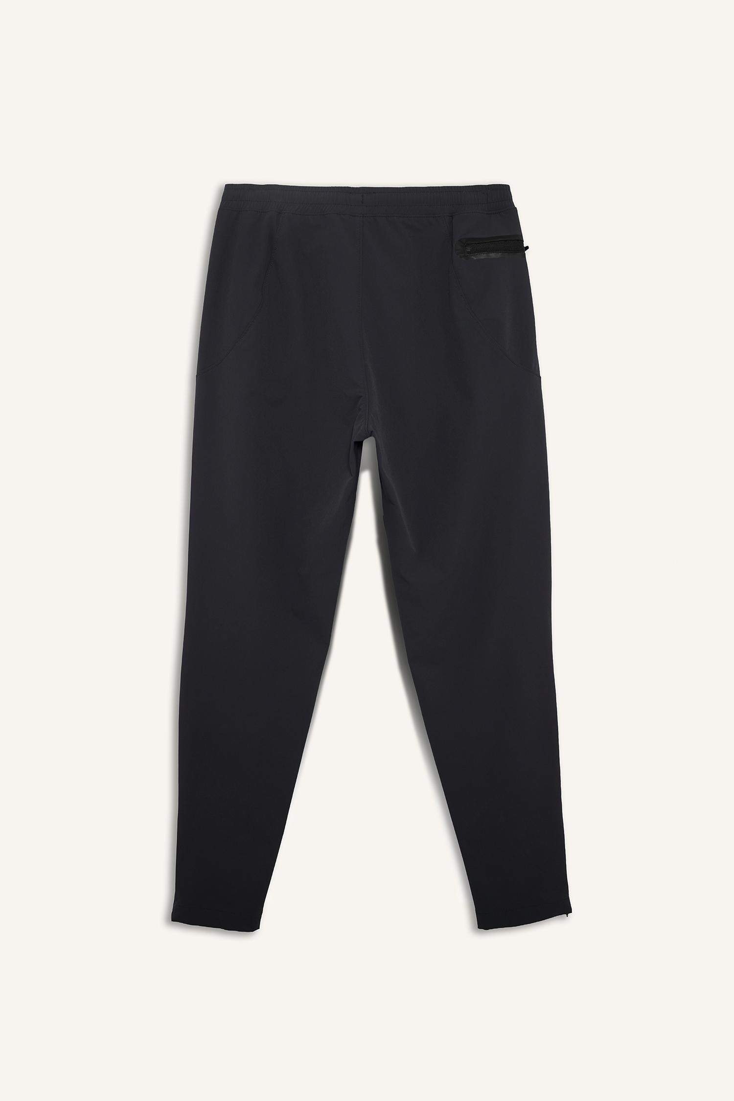 Slim Fit Dar Kesim Çift Cepli Fermuarlı Paça Dokuma Jogger