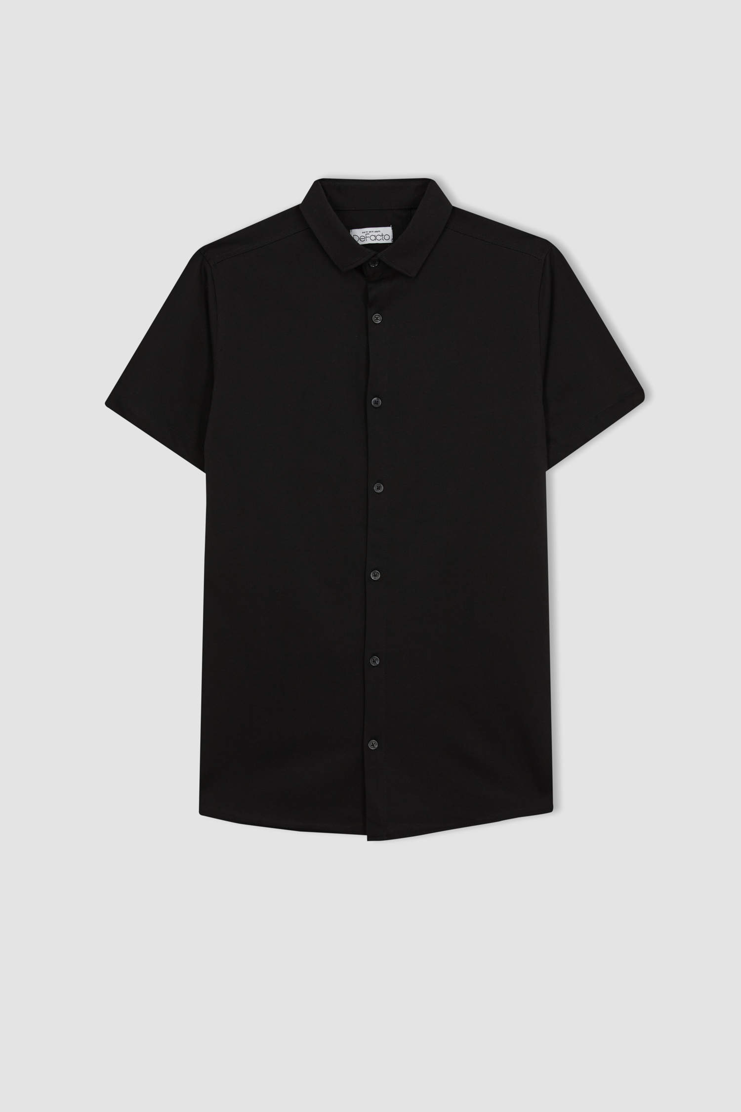 Black Man Slim Fit Short Sleeve Shirt 2910054 | DeFacto