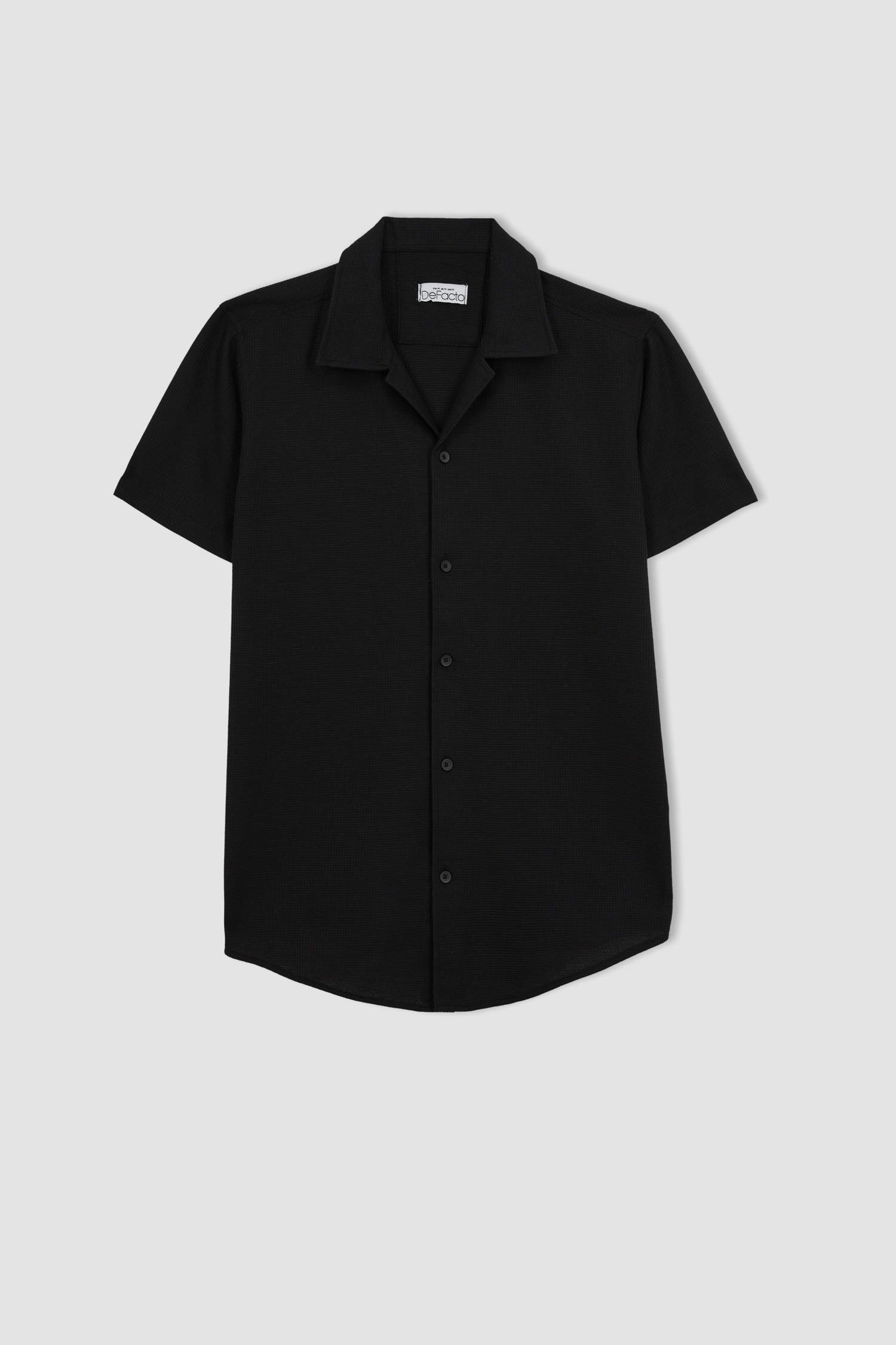 Black Man Slim Fit Short Sleeve Shirt 2910031 | DeFacto