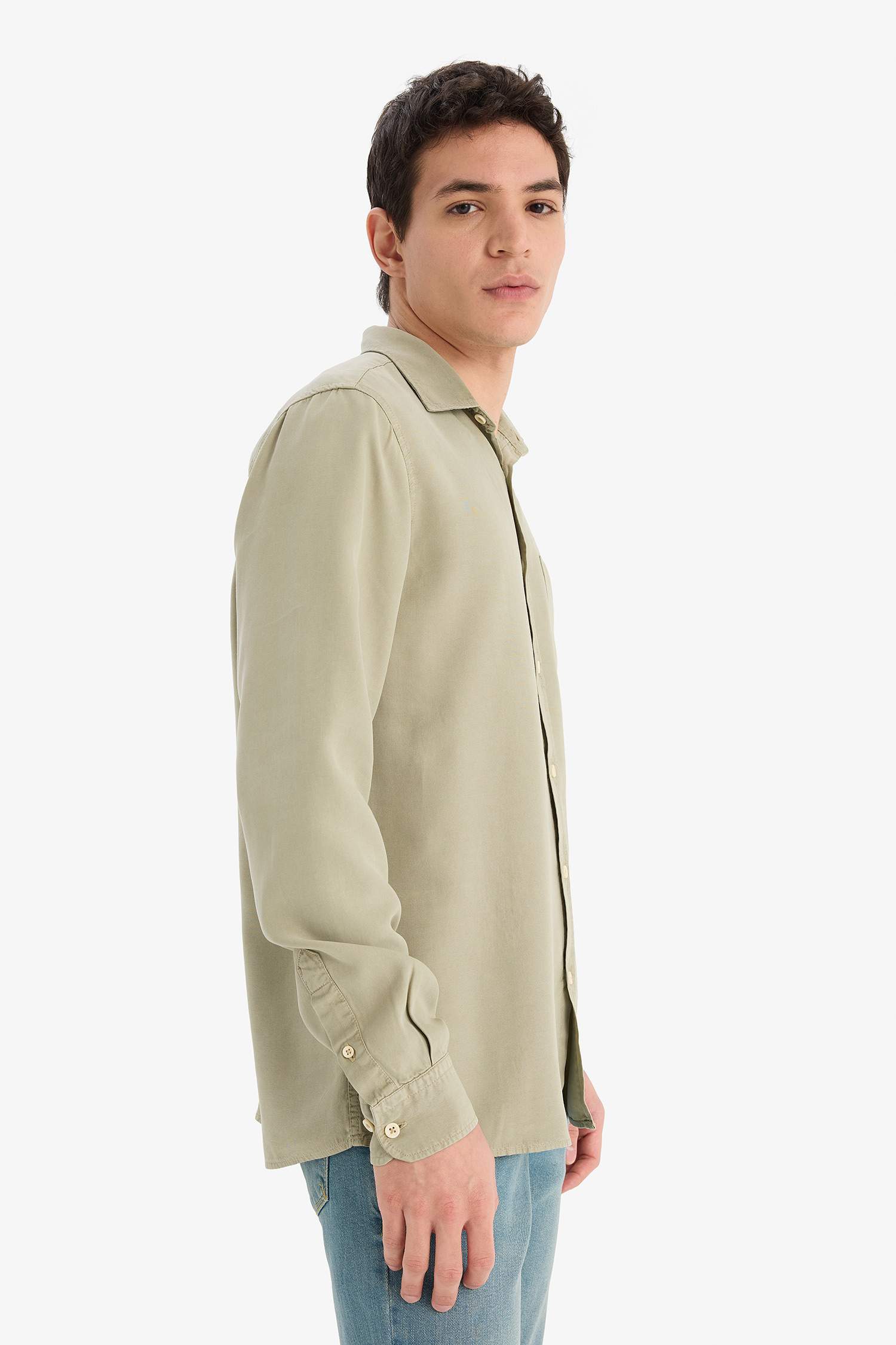 قميص قماش ايوسل قصة عادية