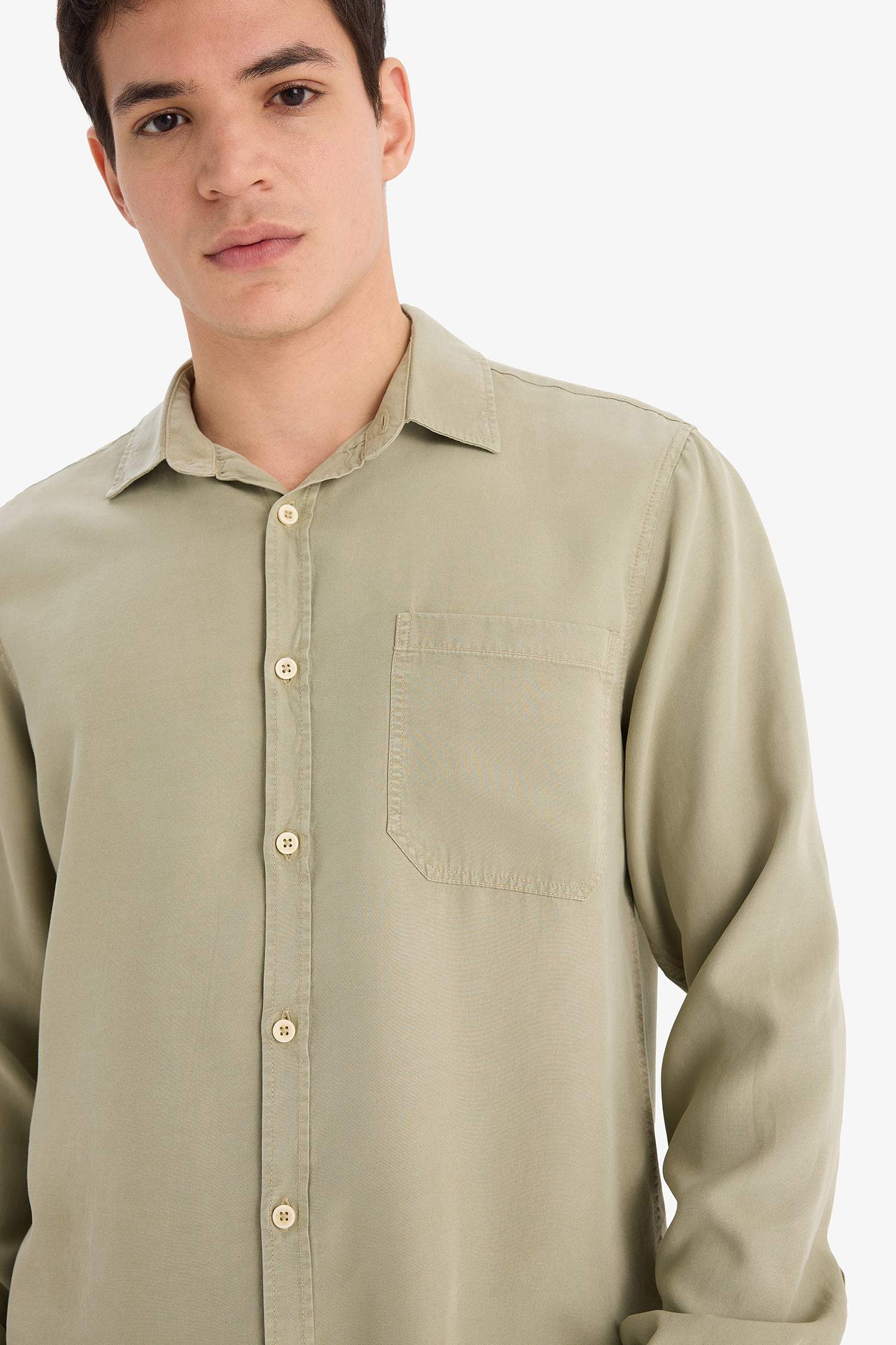 قميص قماش ايوسل قصة عادية