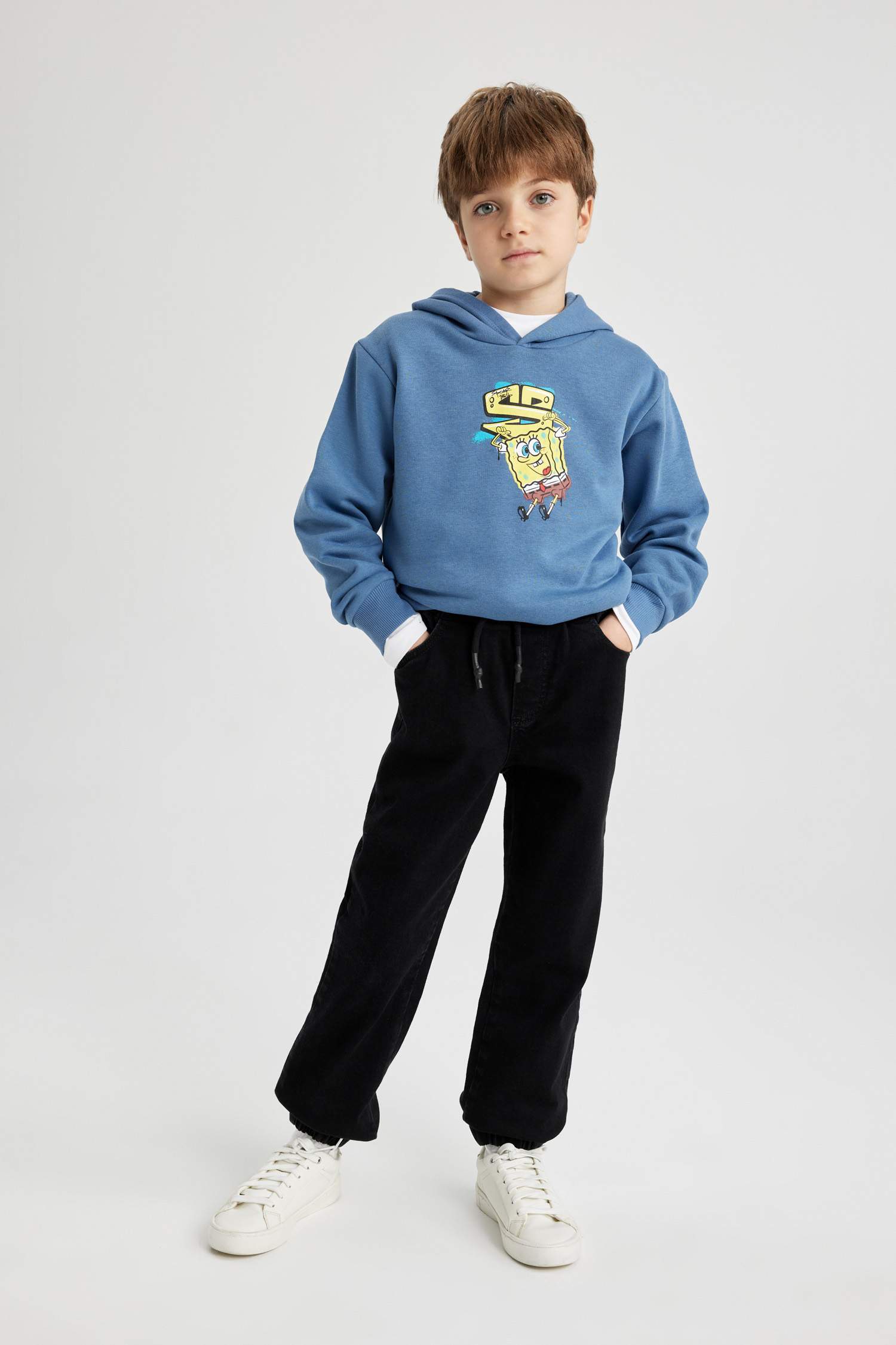 Boy SpongeBob Crew Neck Thick Sweatshirt