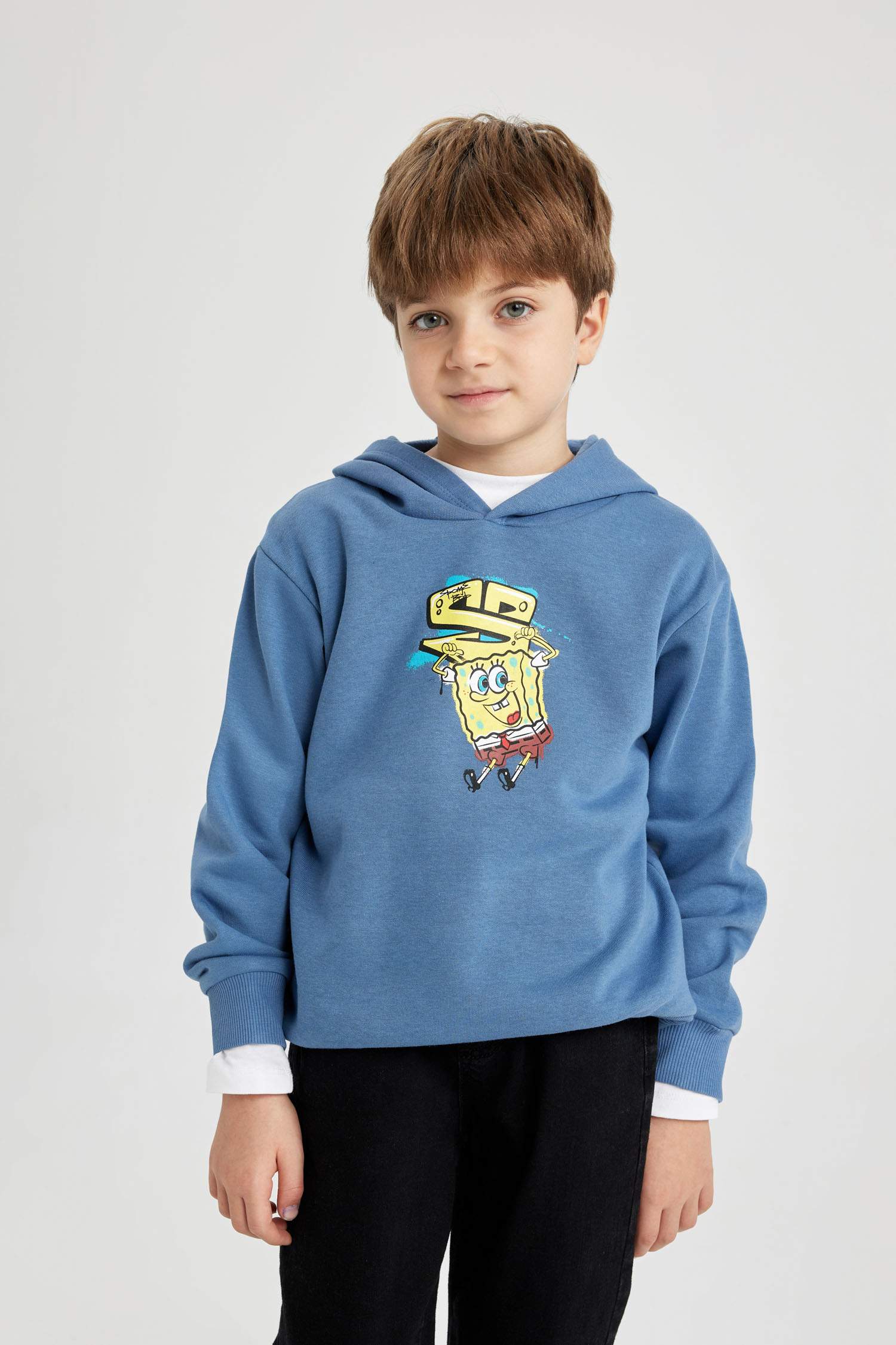 Boy SpongeBob Crew Neck Thick Sweatshirt