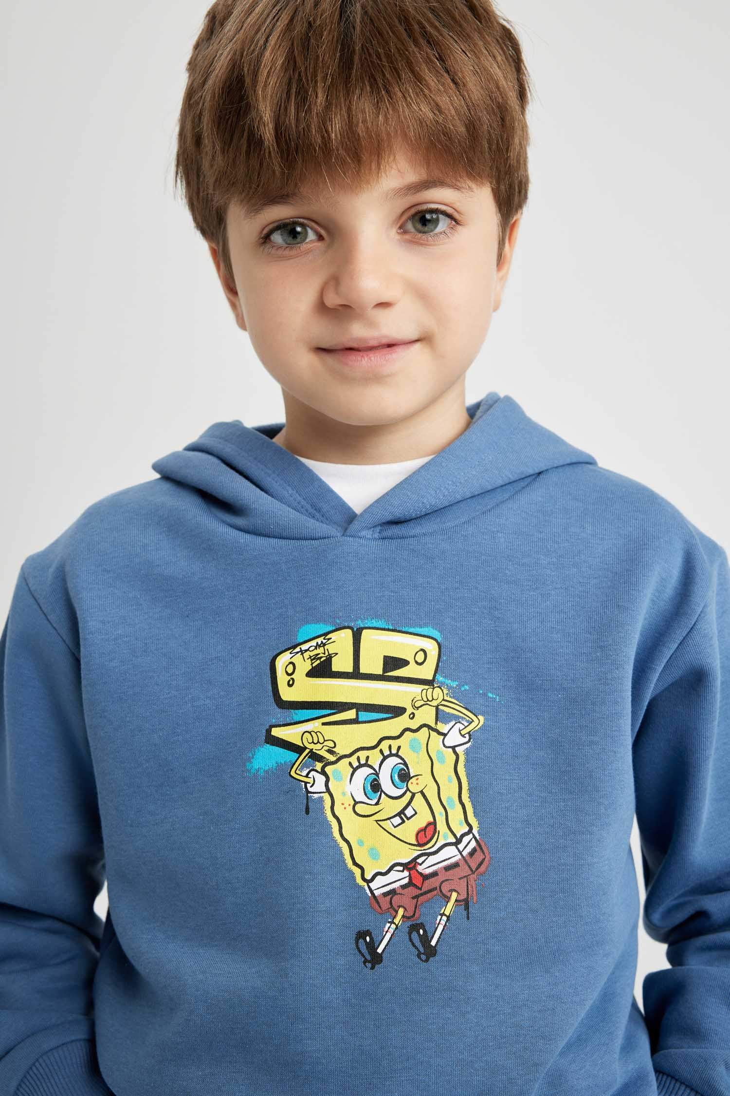 Boy SpongeBob Crew Neck Thick Sweatshirt