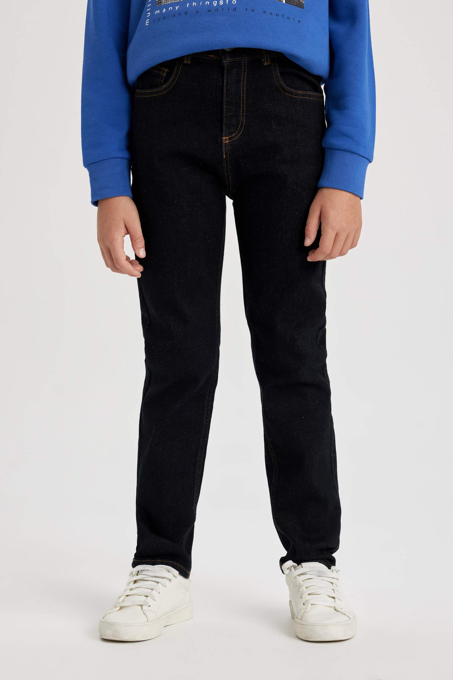 Straight Fit Denim Trousers