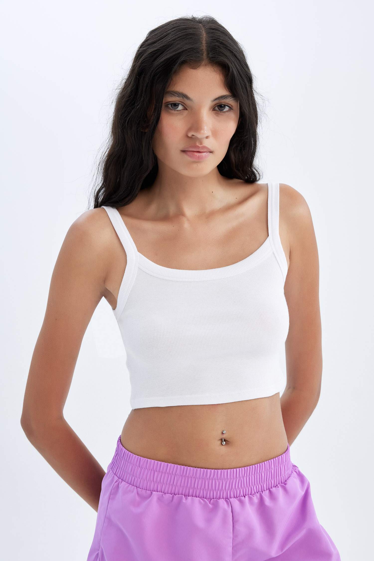 Regular Fit Ribbed Tank Top