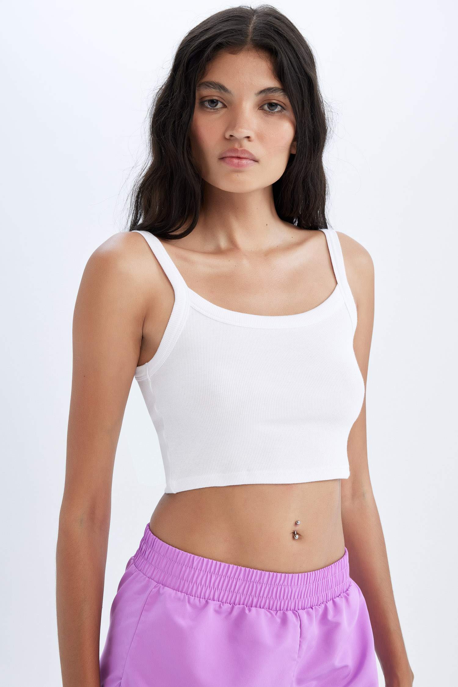 Regular Fit Ribbed Tank Top