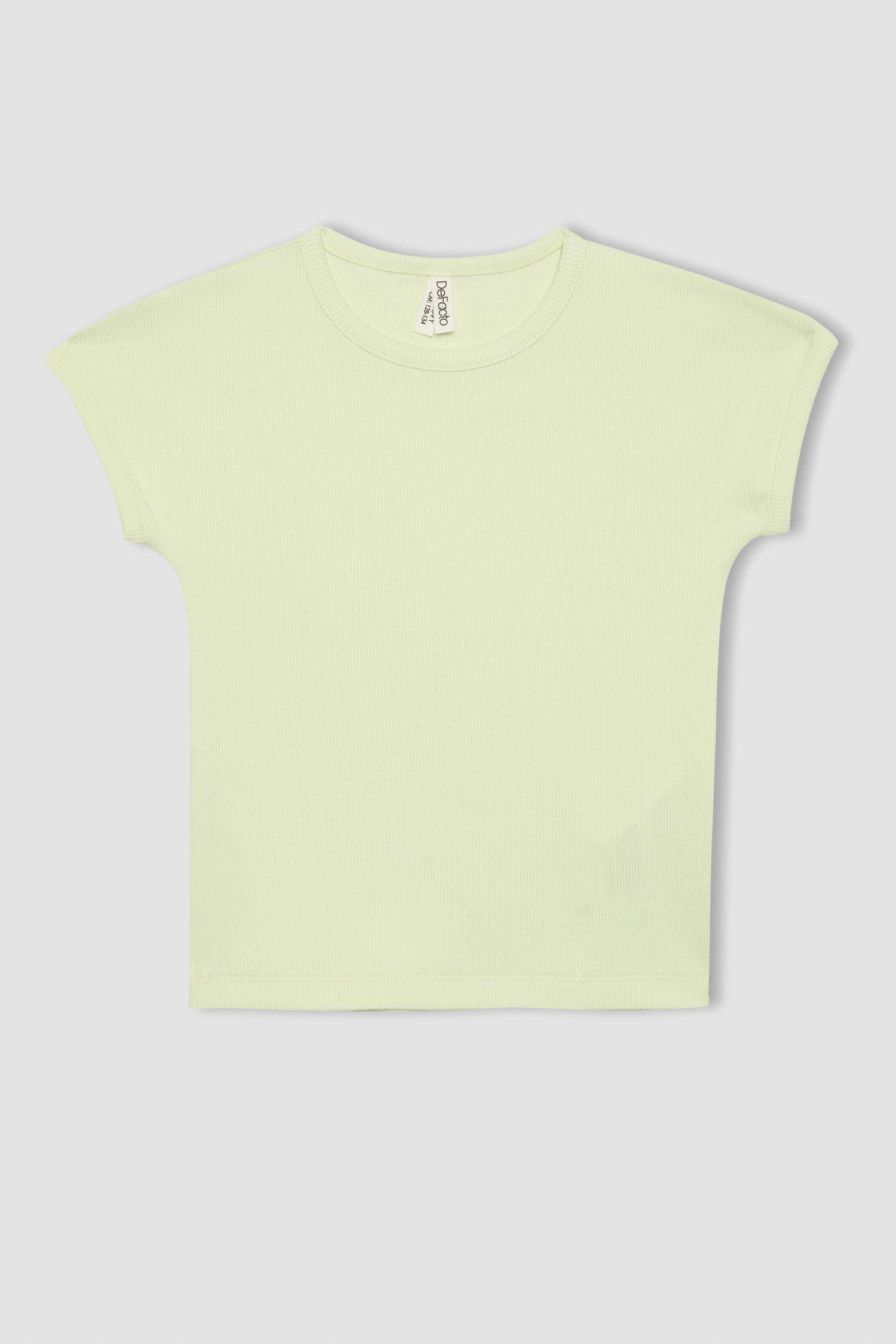 تيشيرت نص ردن بناتي مضلع سليم فيت