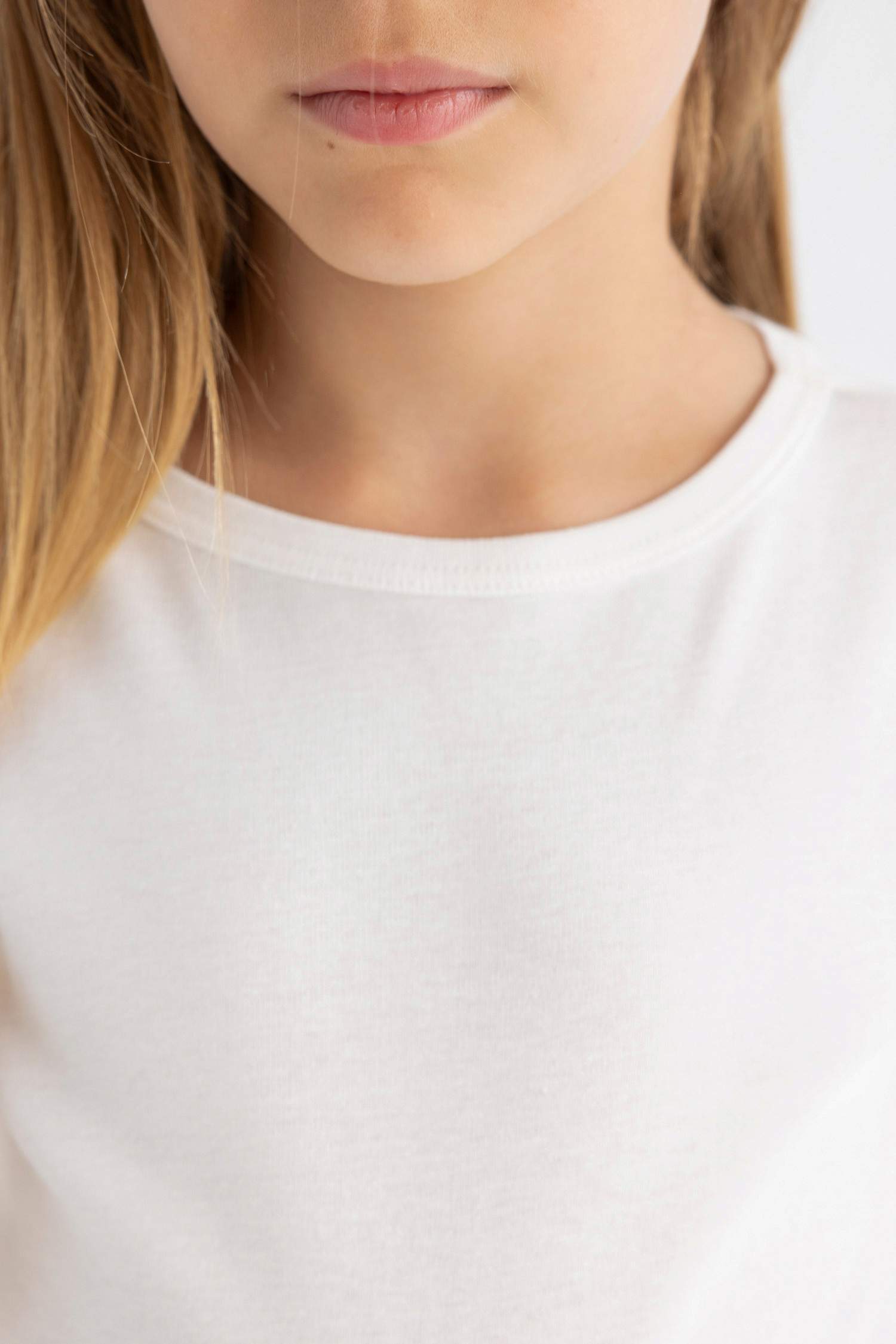 Girl Slim Fit Crew Neck Basic Ribbed Camisole T-Shirt