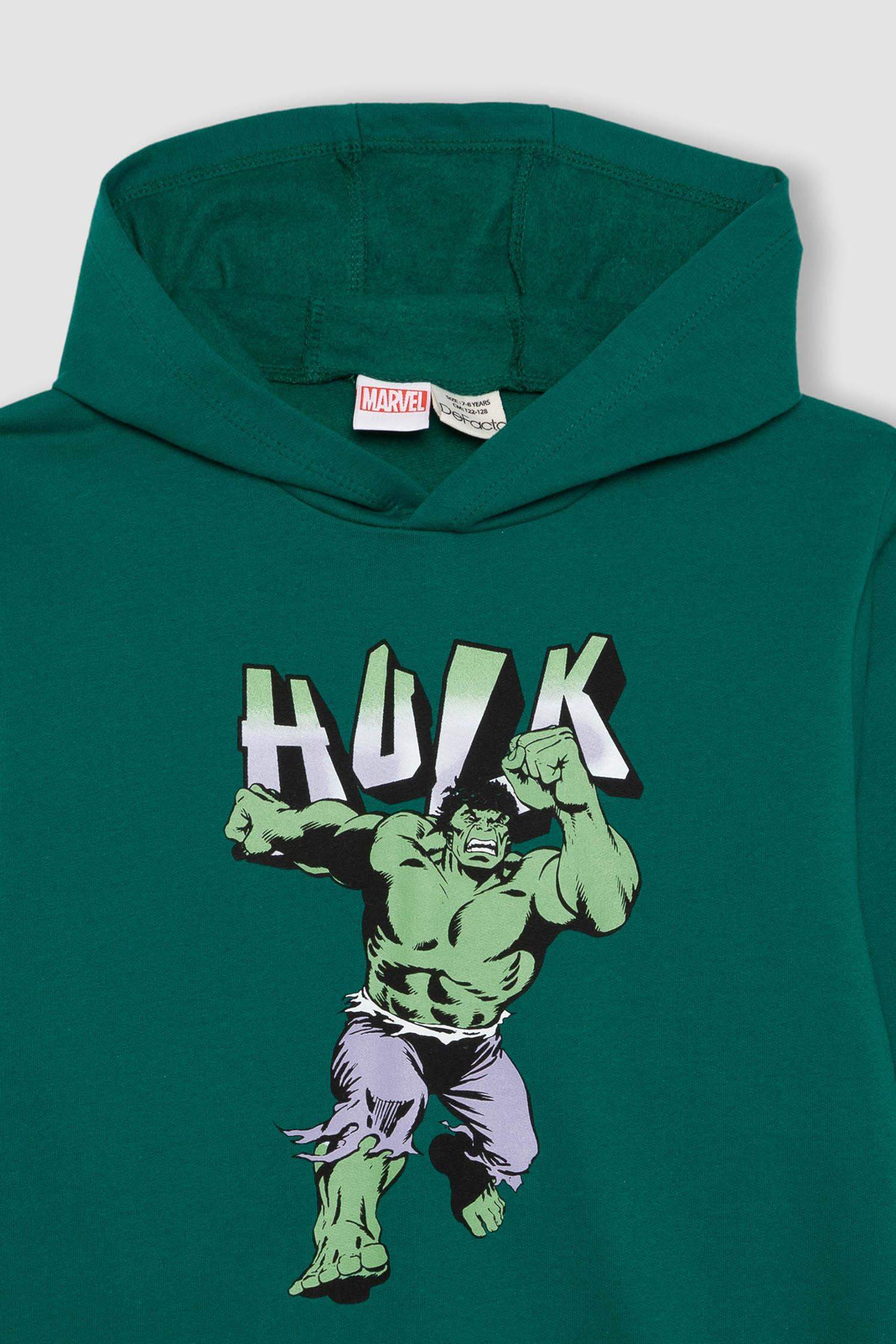 سويت شيرت ولادي قصة عادية بغطاء للرأس من مارفل