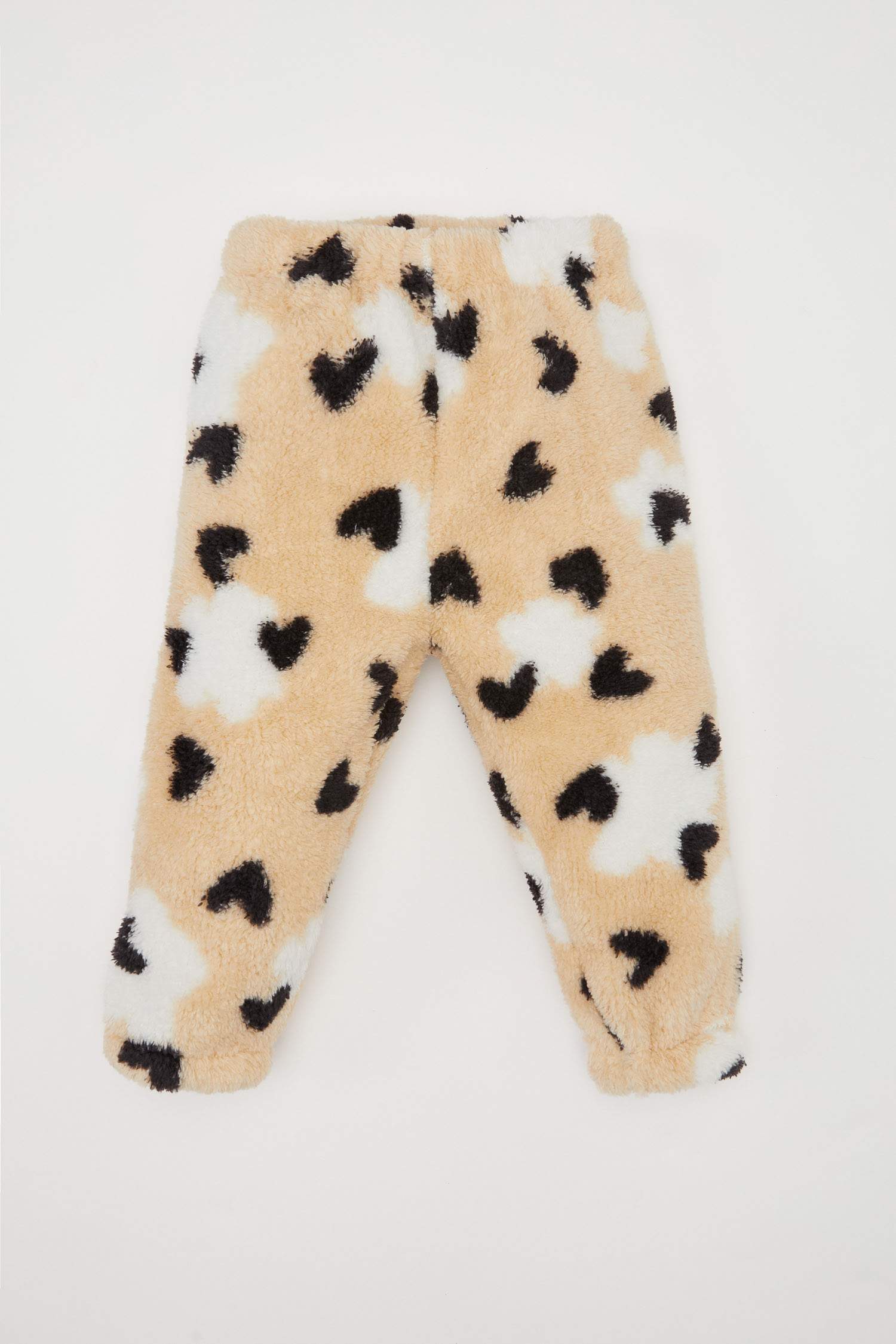 Ensemble de sweat-shirt en peluche à motif cœur et pantalon à taille élastique pour Bébé Fille