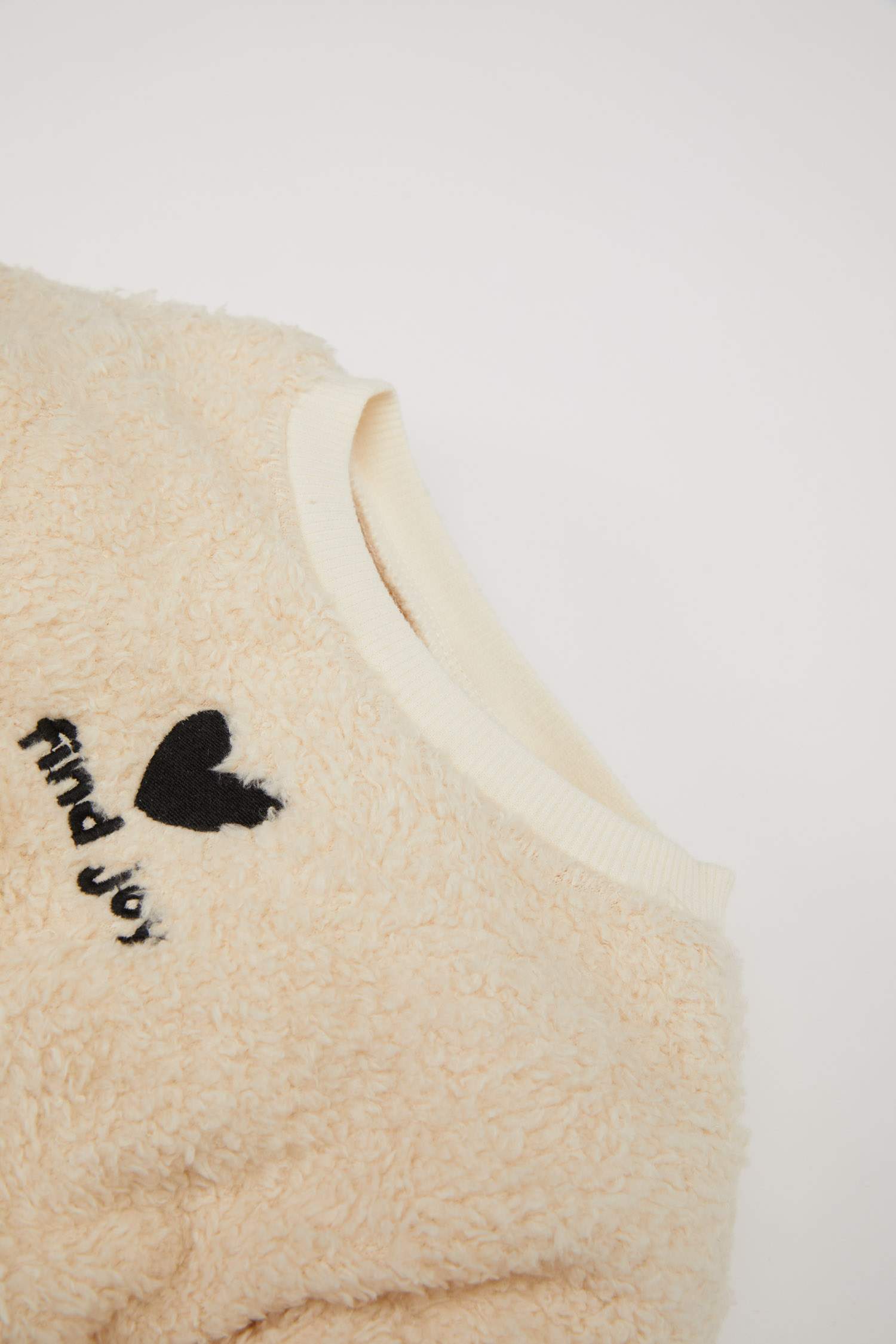 Ensemble de sweat-shirt en peluche à motif cœur et pantalon à taille élastique pour Bébé Fille