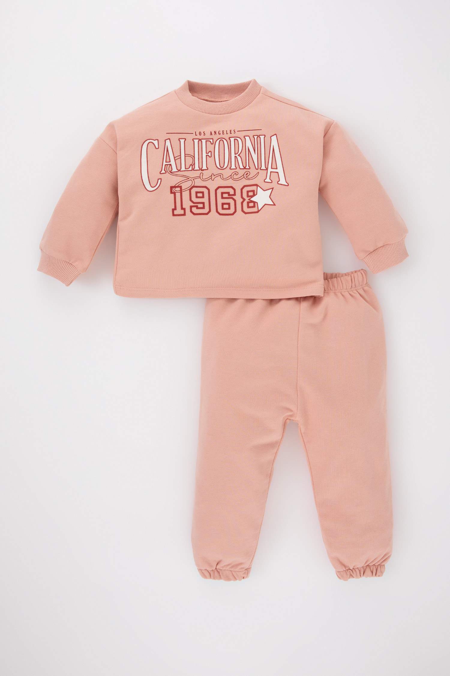 طقم بيبي بناتي قصة عادية سويت شيرت وسويت بانتس - قطعتين