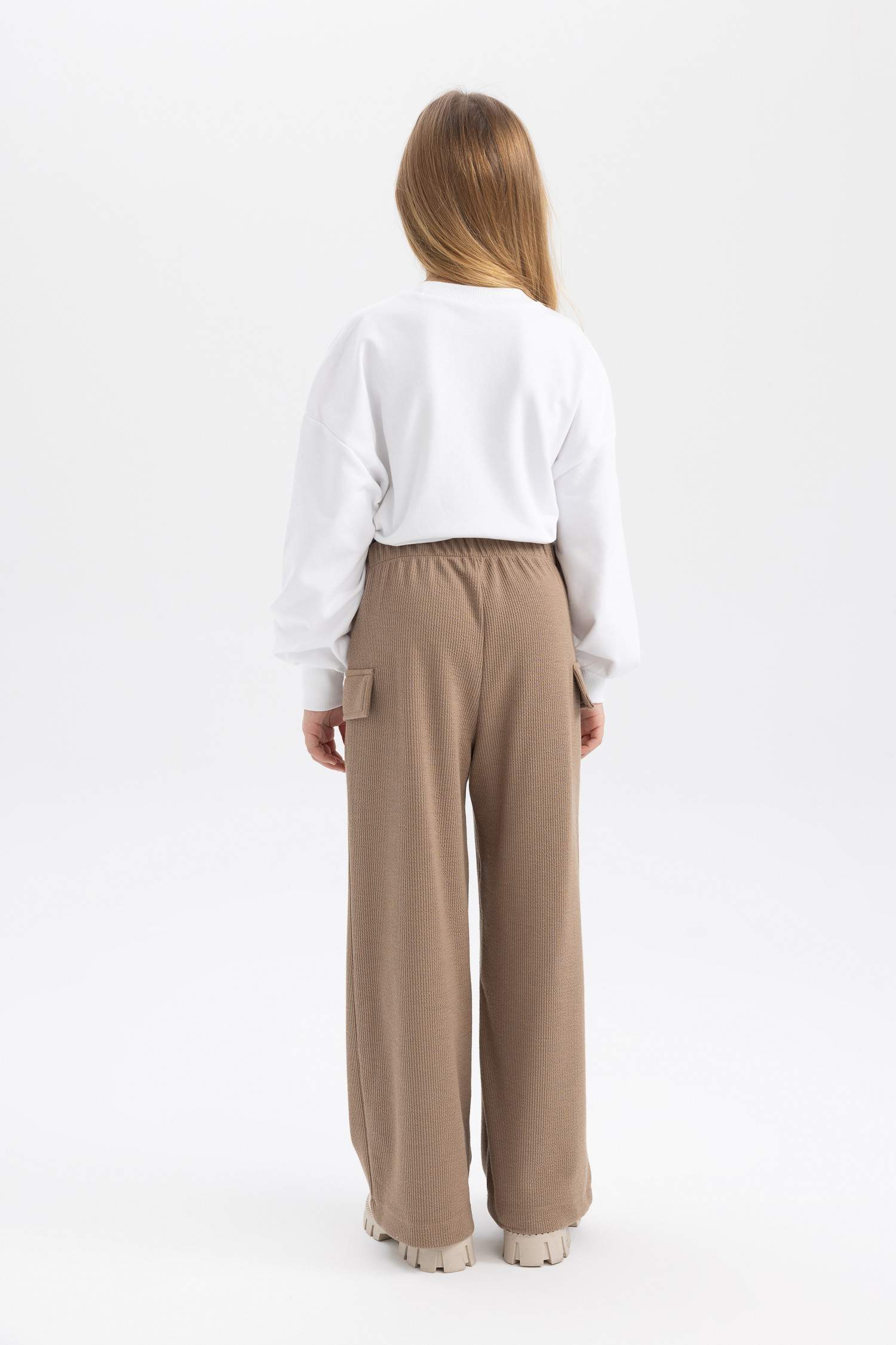 Beige GIRLS & TEENS Wide Leg Pants 2934632