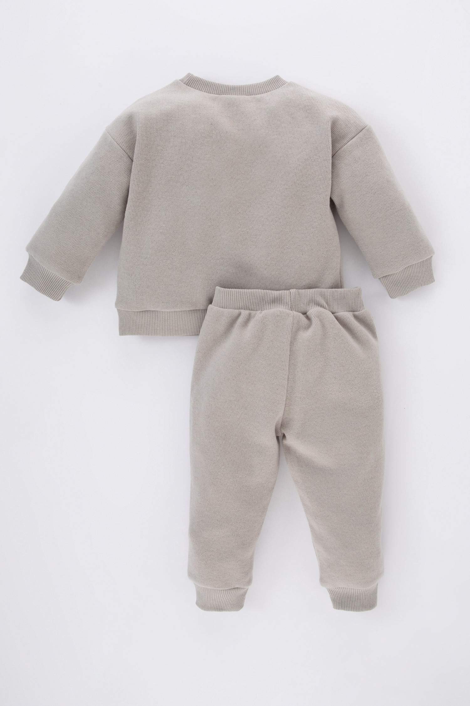 Grey BABY BOY 2 piece Regular Fit Crew Neck Printed Knitted Set 