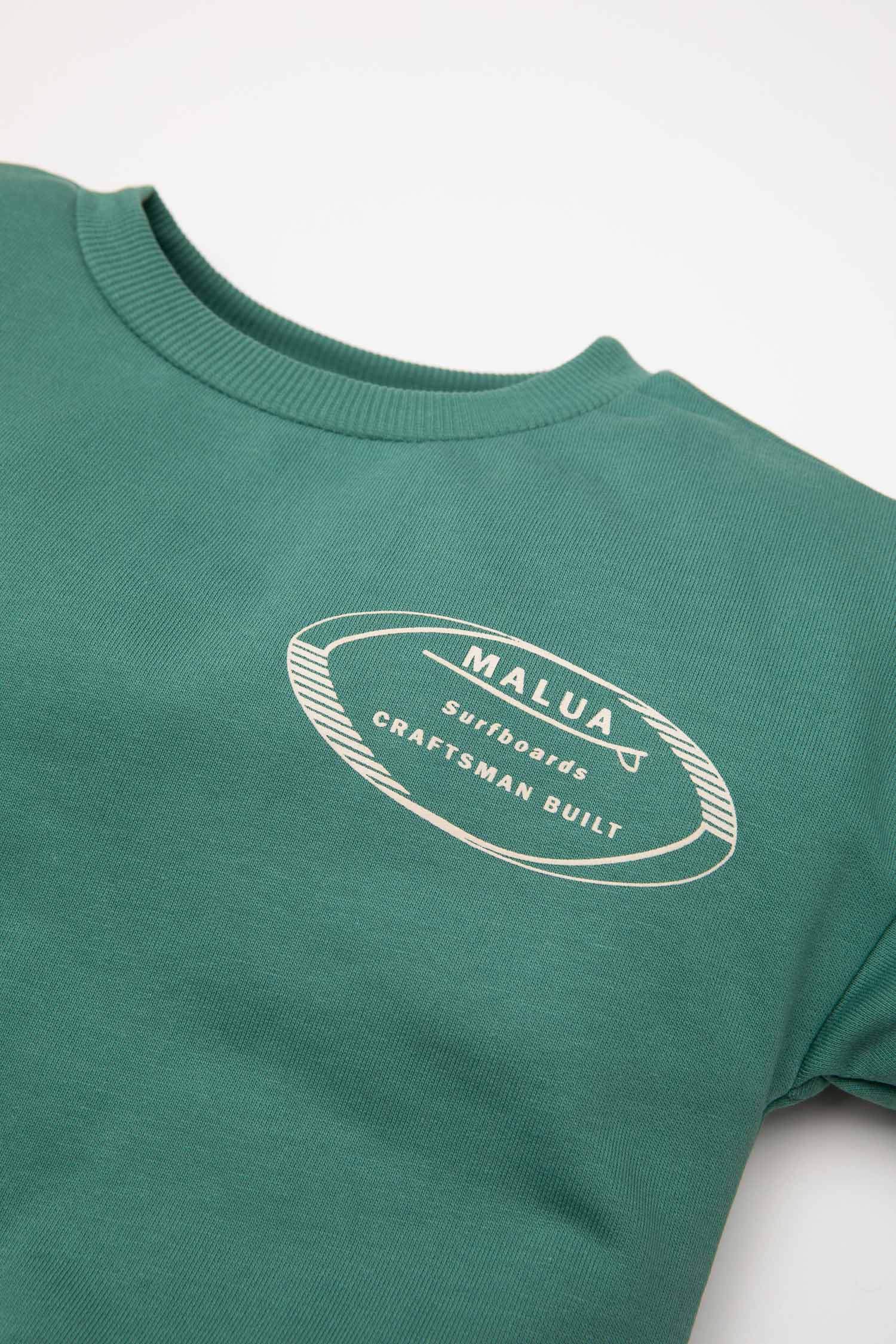 Erkek Bebek 2'li Takım Baskılı Sweatshirt Beli Lastikli Eşofman Altı