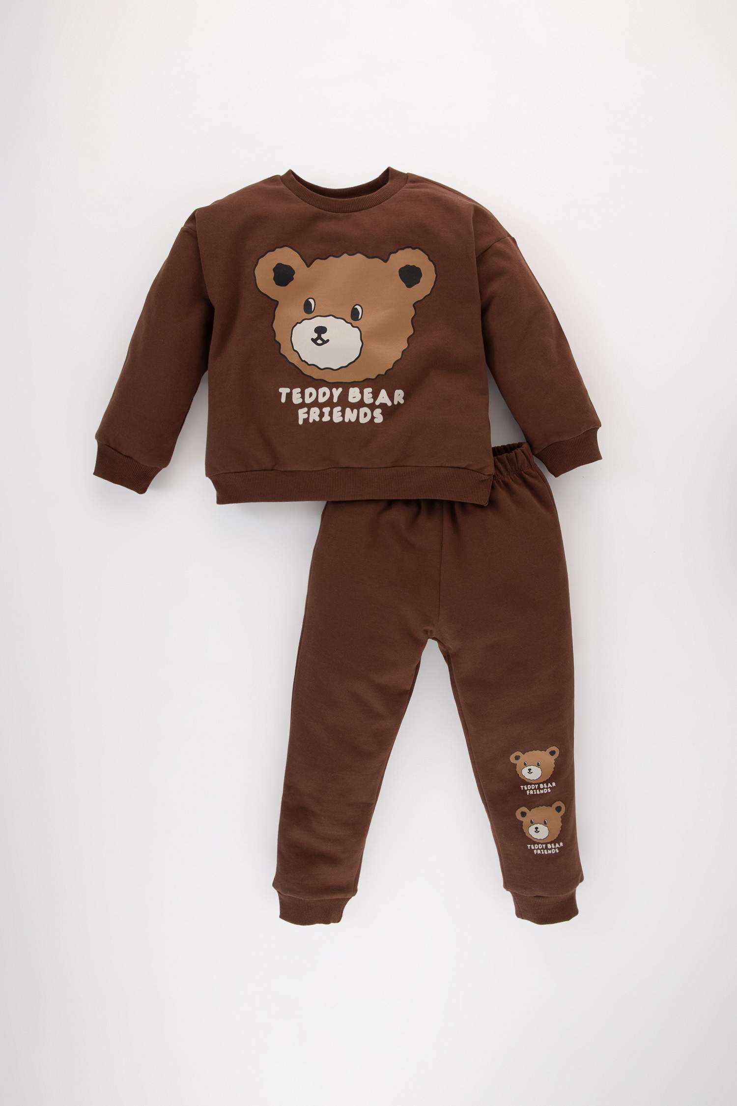 Baby Boy Bear Printed Sweatshirt Sweatpants 2 Piece Set
