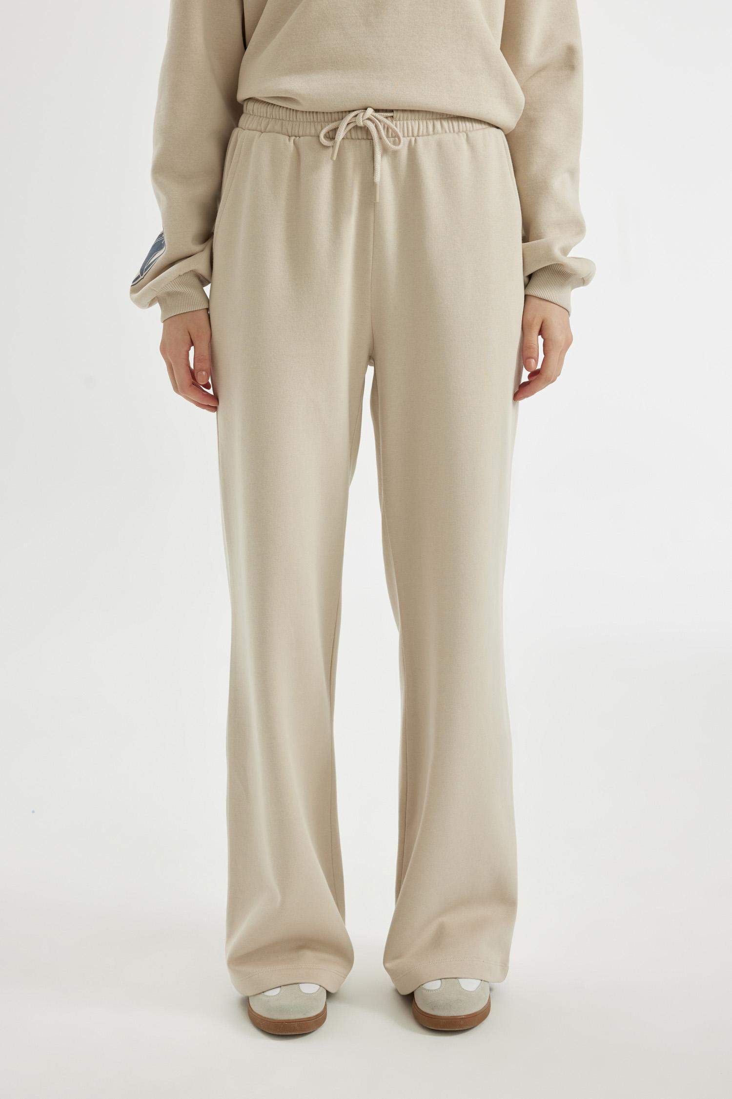 Wide Leg Geniş Bol Paça Eşofman Altı Beli Lastikli Bağcıklı Cepli Basic Düz