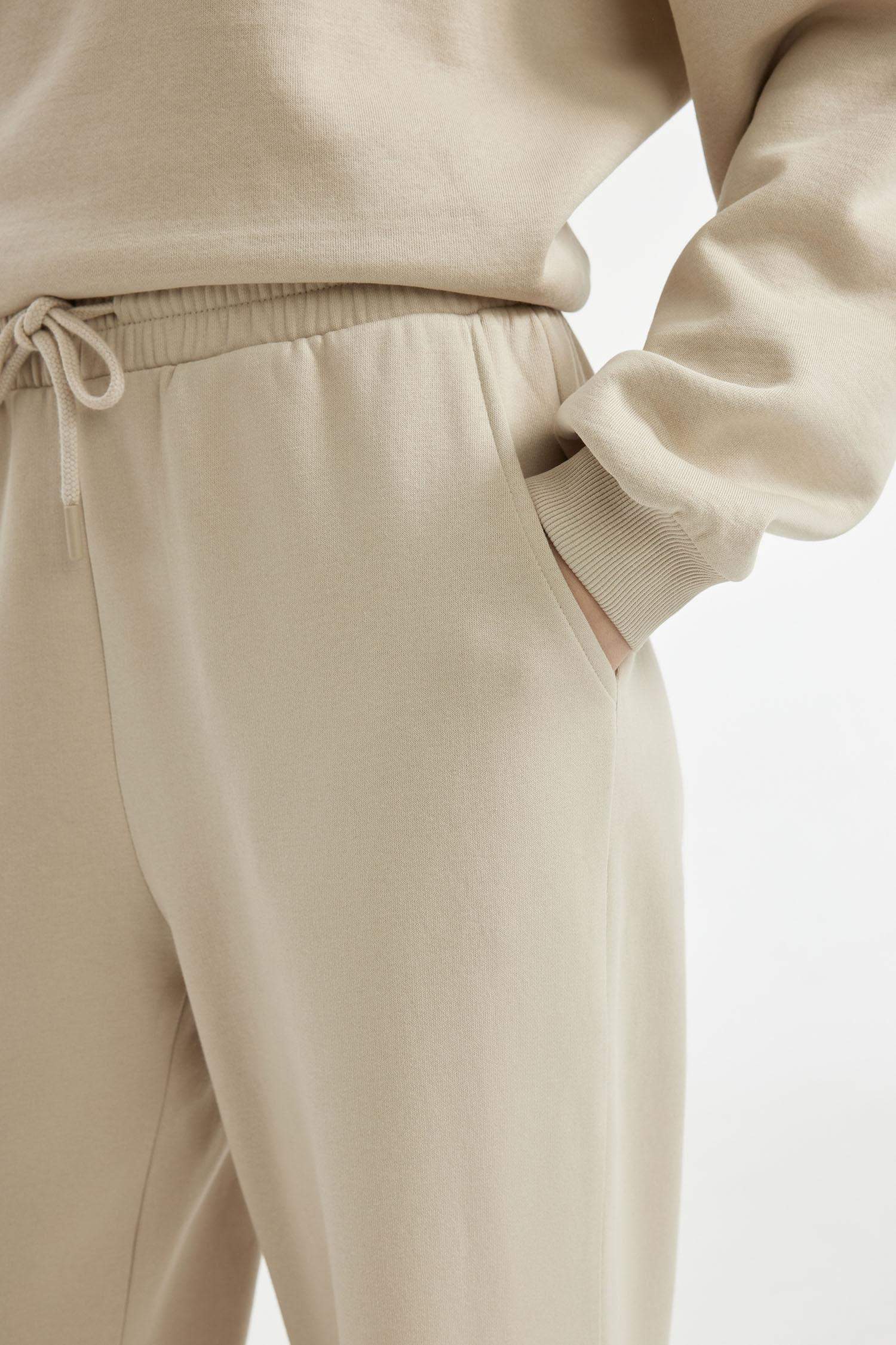 Wide Leg Geniş Bol Paça Eşofman Altı Beli Lastikli Bağcıklı Cepli Basic Düz