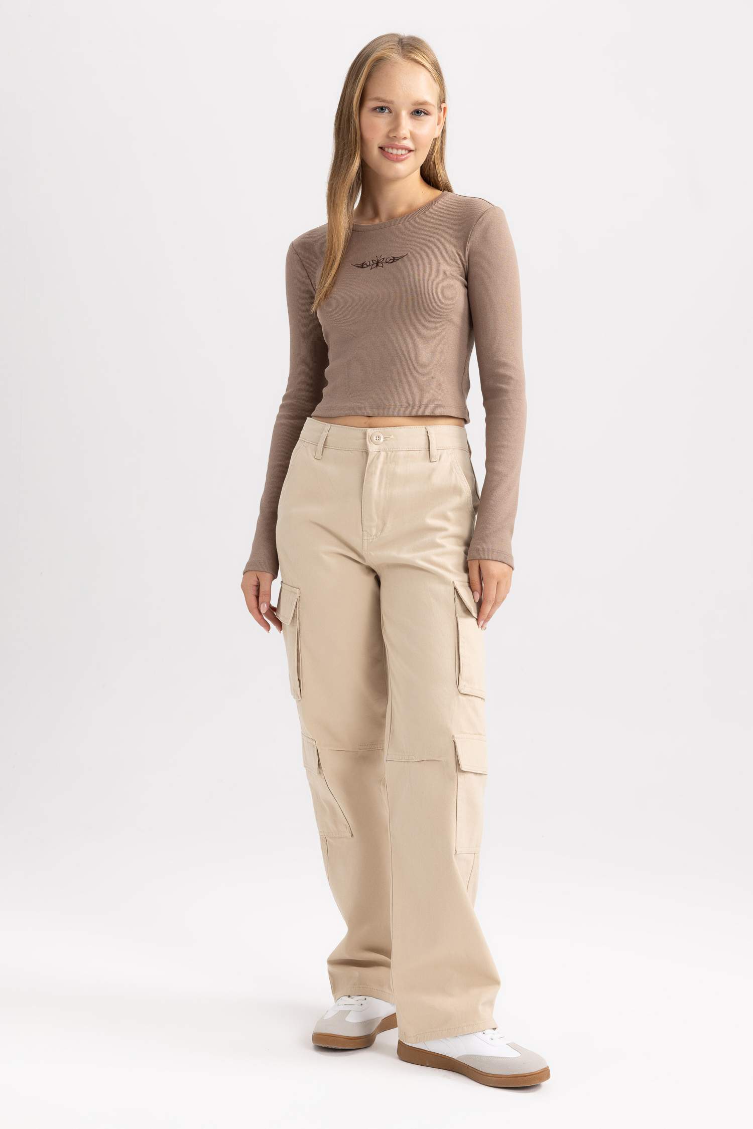 تيشيرت كم طويل مضلع سليم فيت