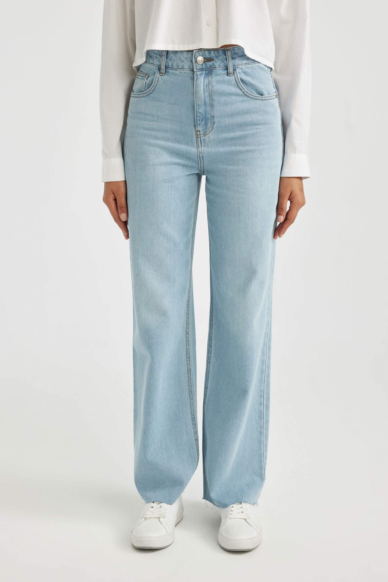 Wide Leg High Waist Ankle Length Jeans