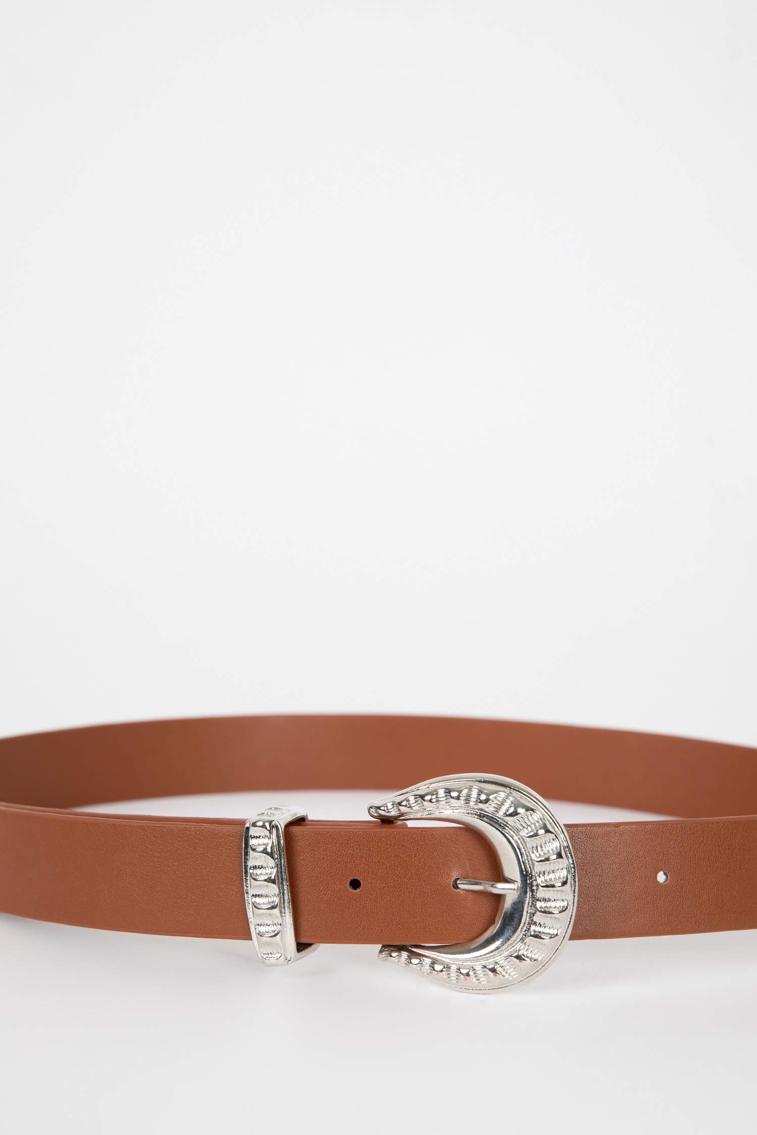 Kadın Oval Toka Suni Deri Oval Klasik Kemer