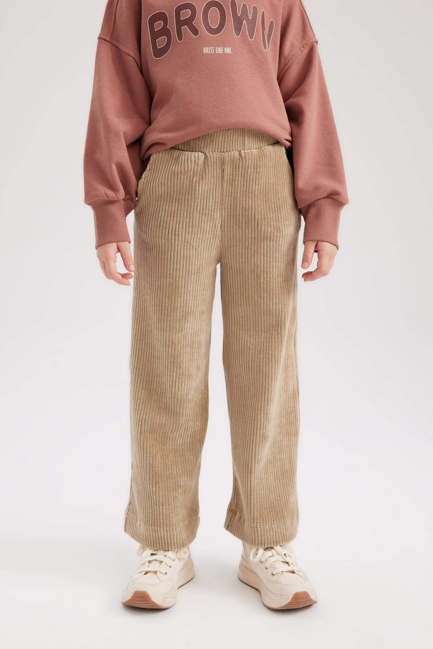 بنطلون سويت بانتس بناتي وايد ليج قطيفة