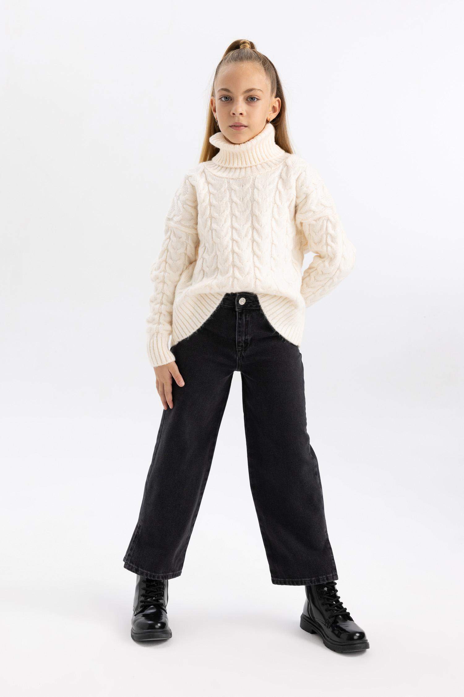 Брюки широкие рванные для девочек