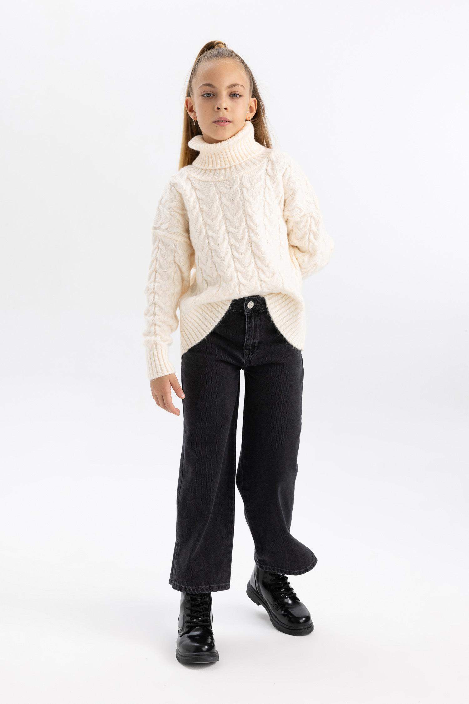 Брюки широкие рванные для девочек