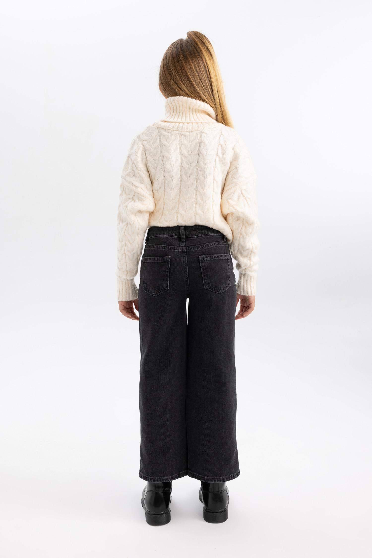 Брюки широкие рванные для девочек