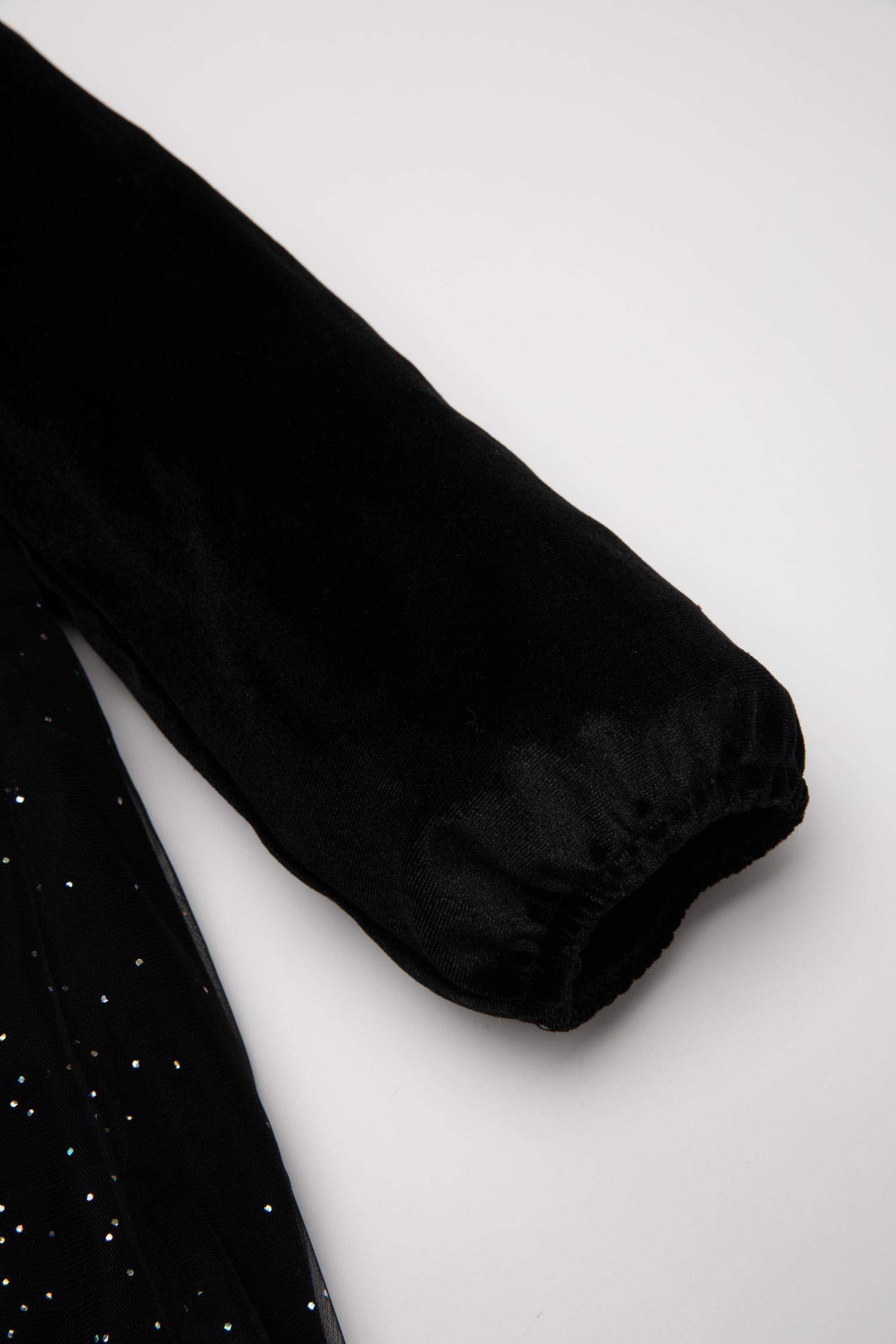 Kız Bebek Yılbaşı Temalı Puantiye Uzun Kollu Kadife Elbise