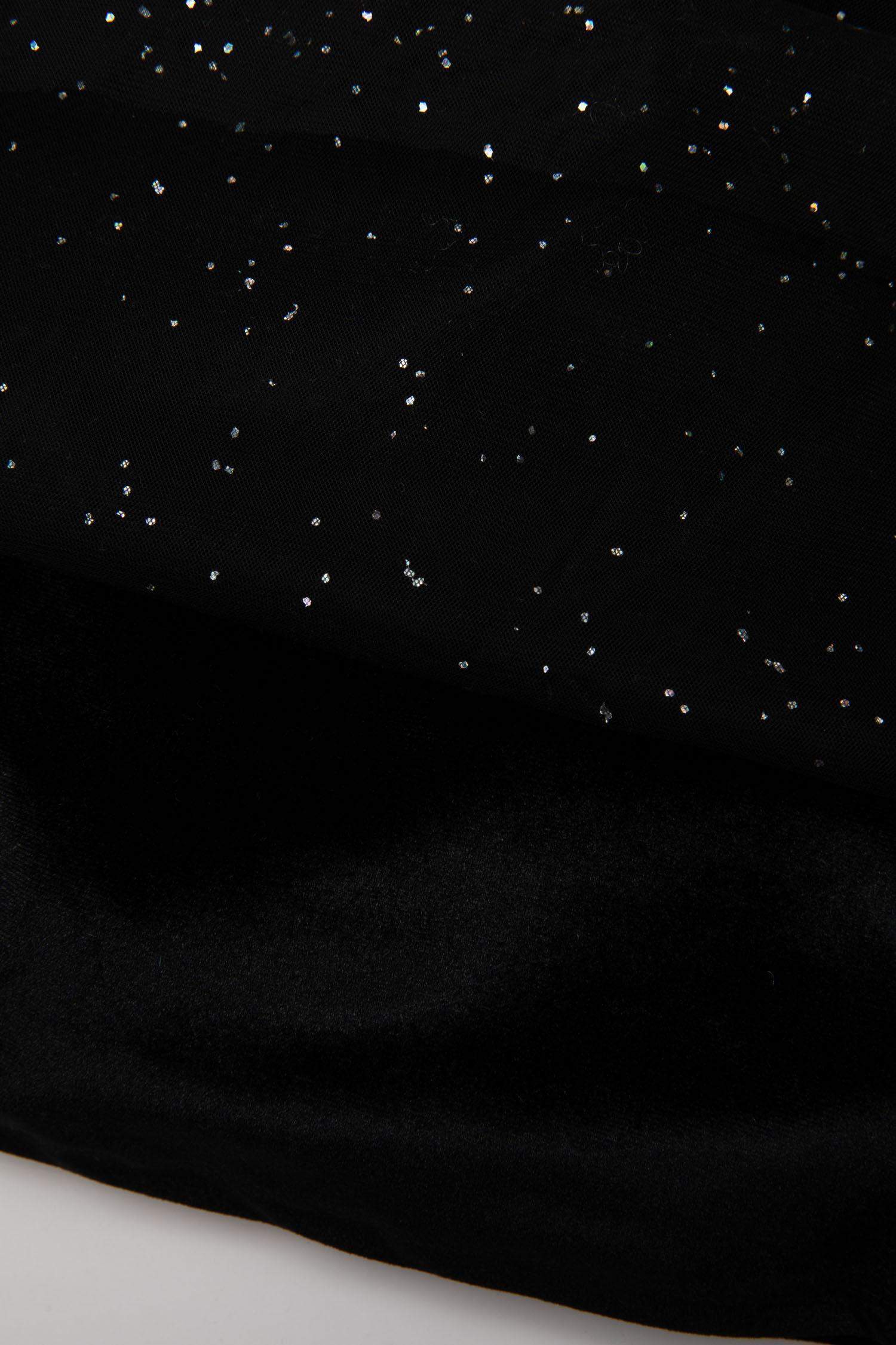 Kız Bebek Yılbaşı Temalı Puantiye Uzun Kollu Kadife Elbise